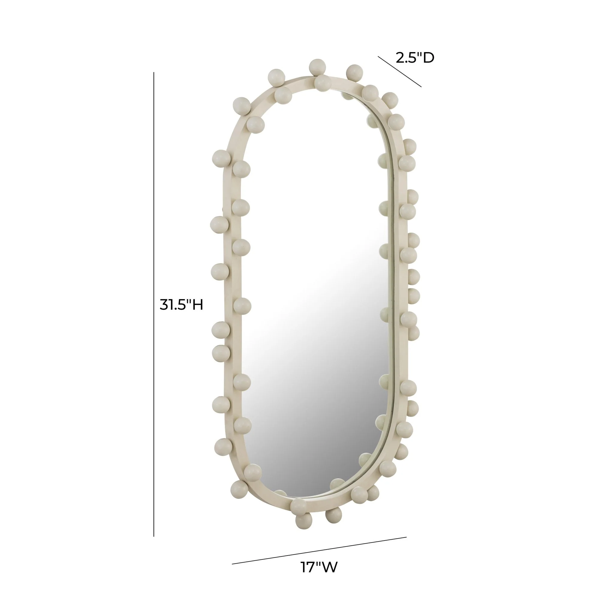 Bubbles Ivory Oval Wall Mirror - Image 6