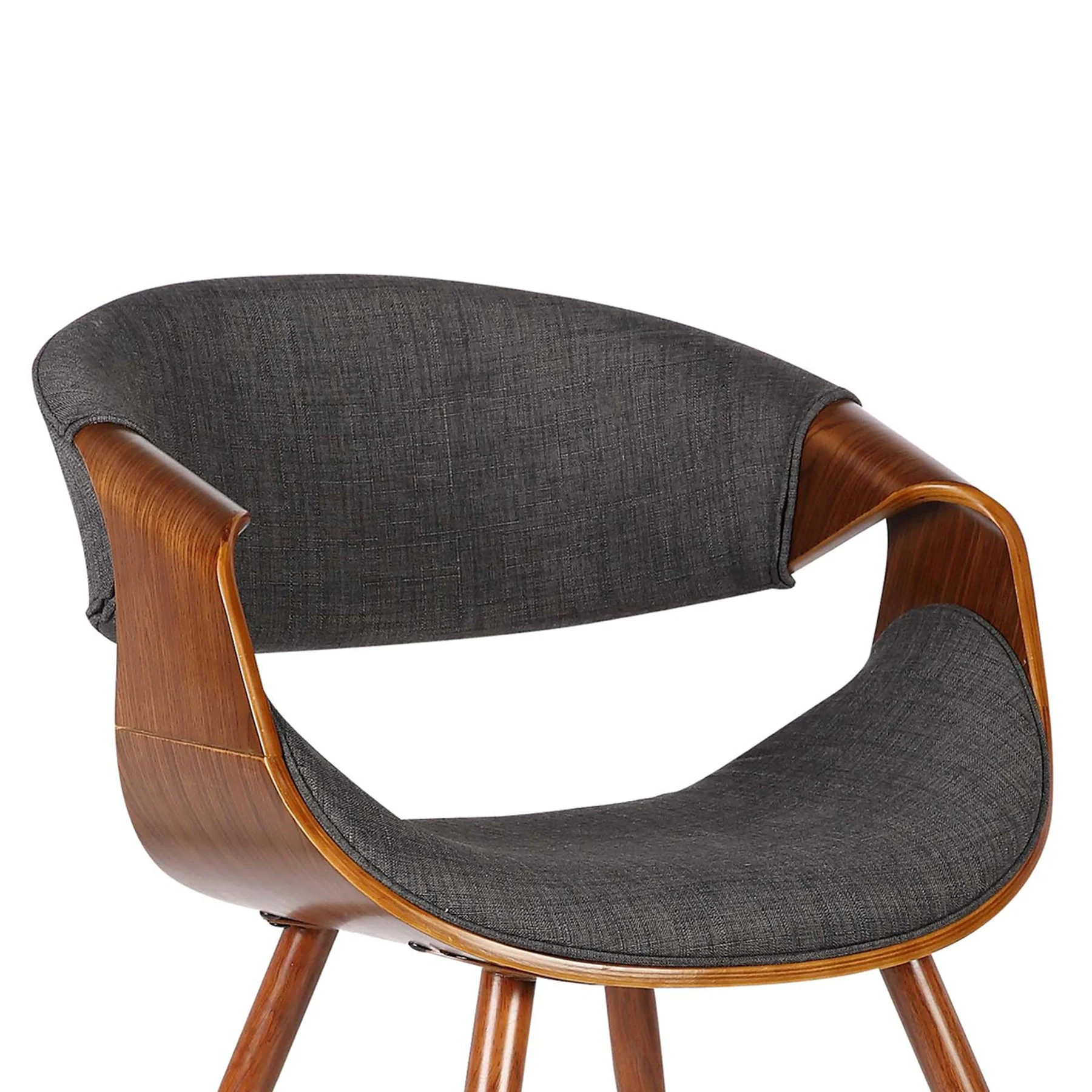 Butterfly Mid-Century Dining Chair in Walnut Finish and Charcoal Fabric - Image 5