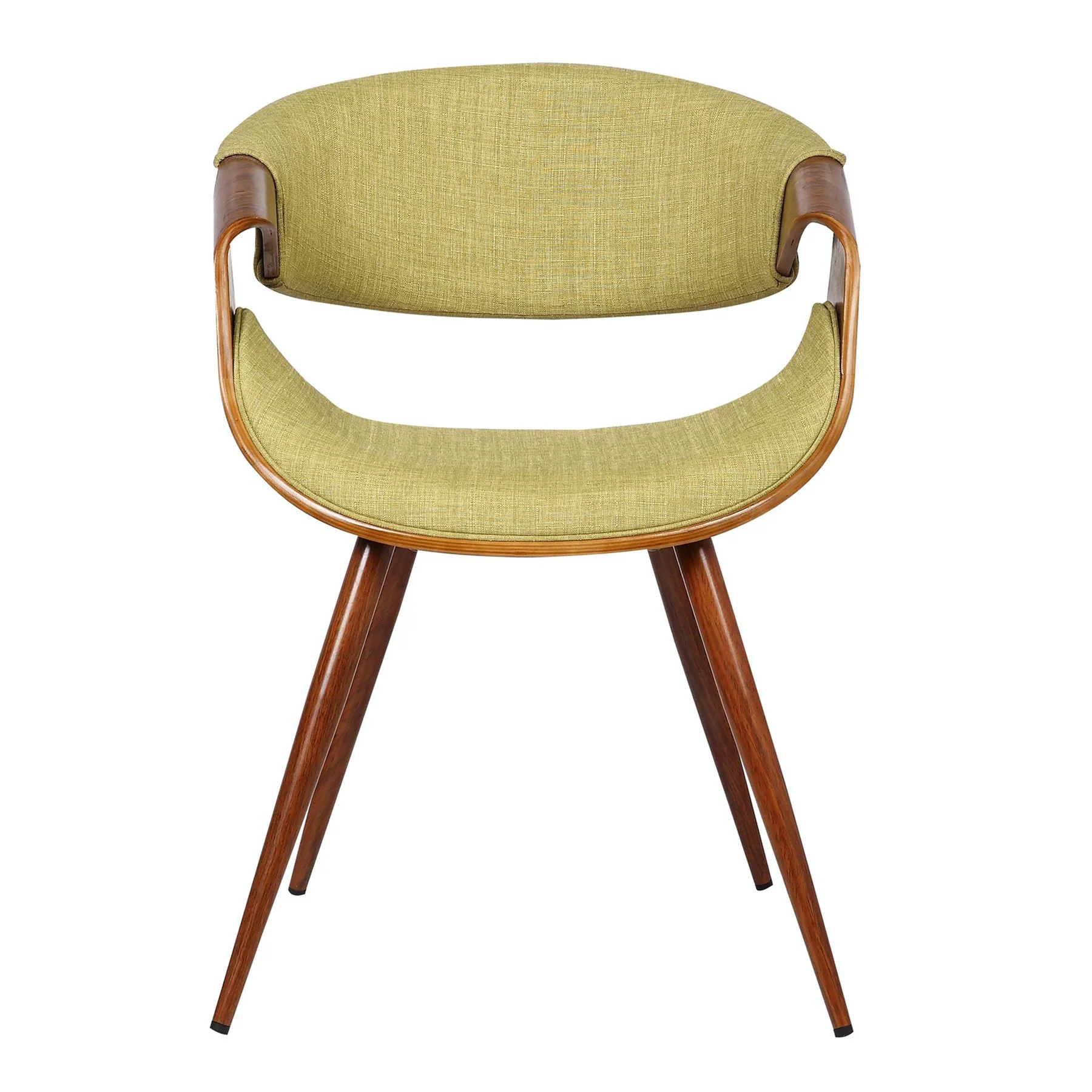Butterfly Mid-Century Dining Chair in Walnut Finish and Green Fabric - Image 2