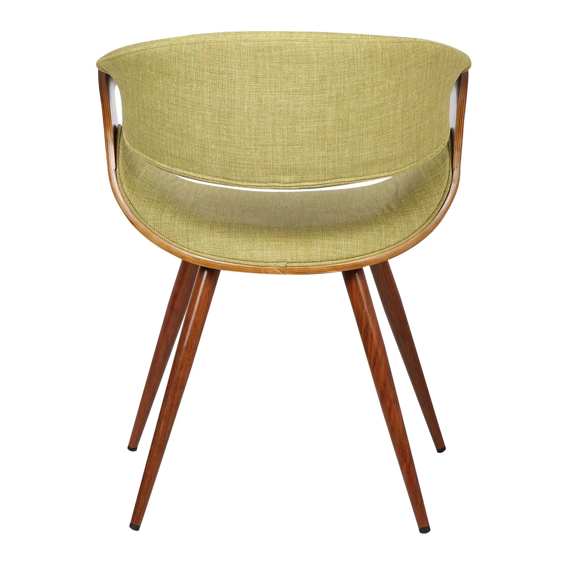Butterfly Mid-Century Dining Chair in Walnut Finish and Green Fabric - Image 4