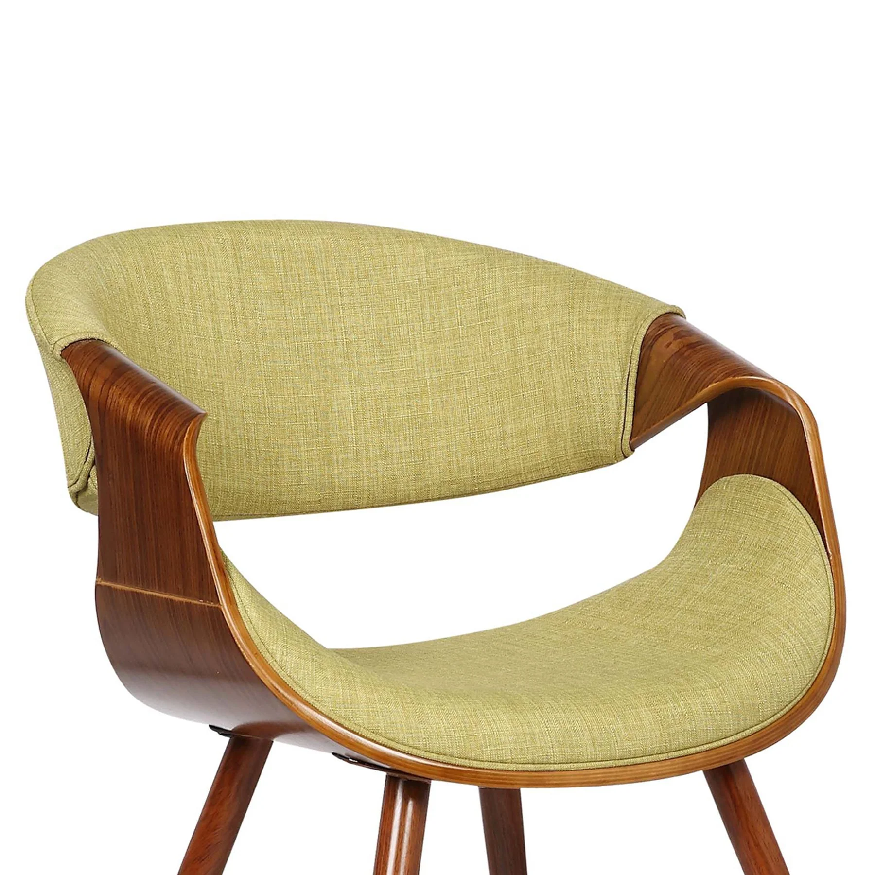 Butterfly Mid-Century Dining Chair in Walnut Finish and Green Fabric - Image 5