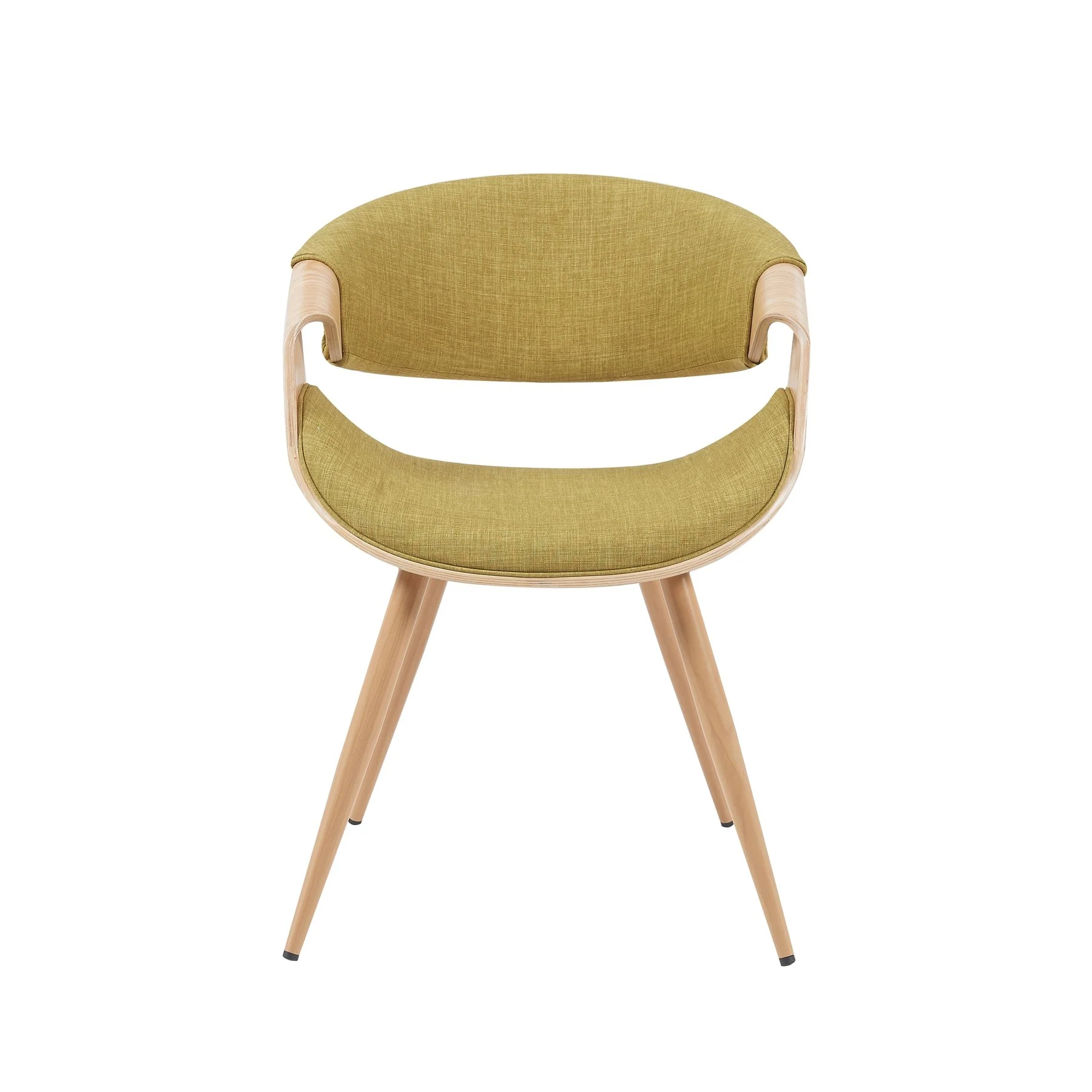Butterfly Mid-Century Upholstered Dining Chair in Green and Patterned Oak Finish - Image 2