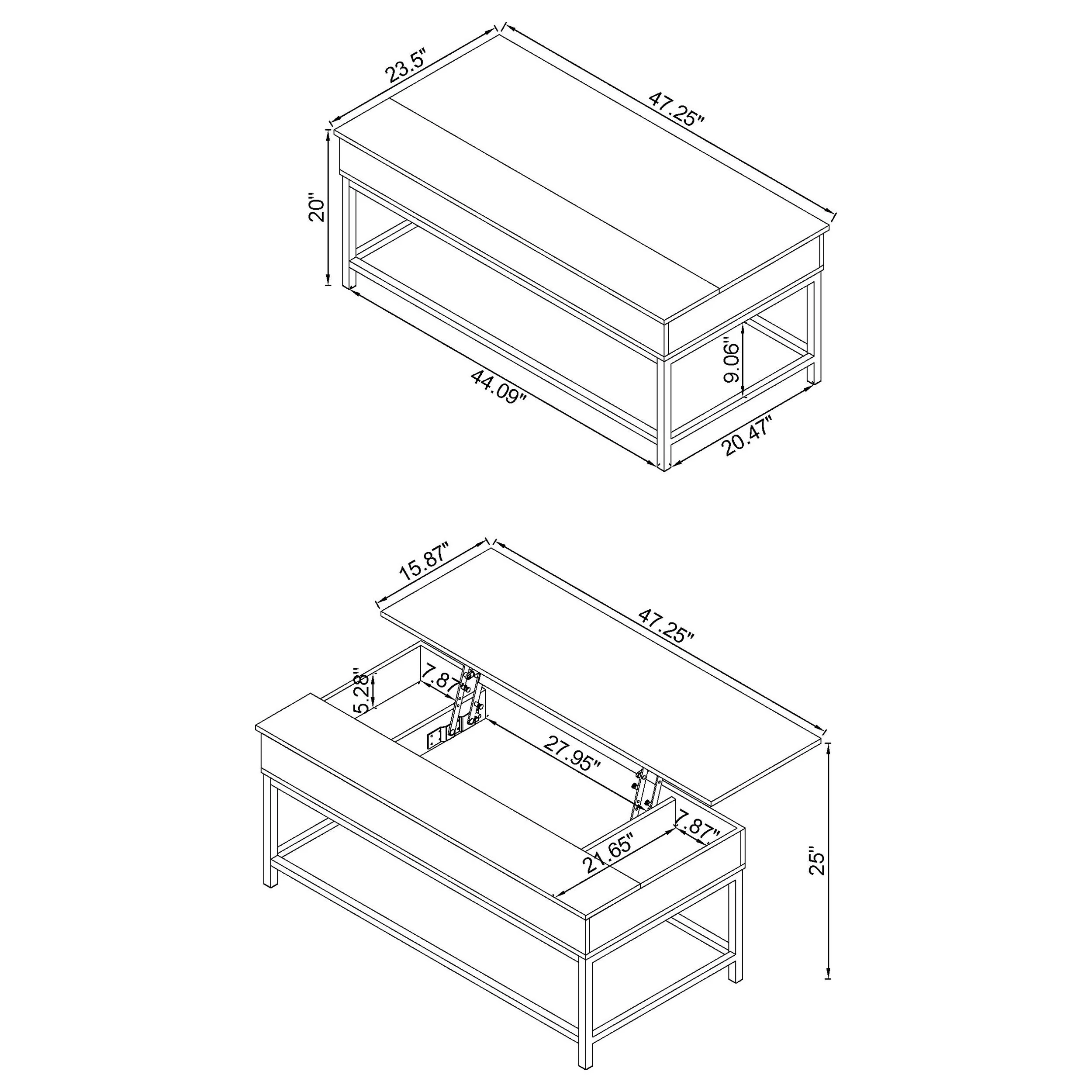 Byers Lift-Top Coffee Table Set - Image 6