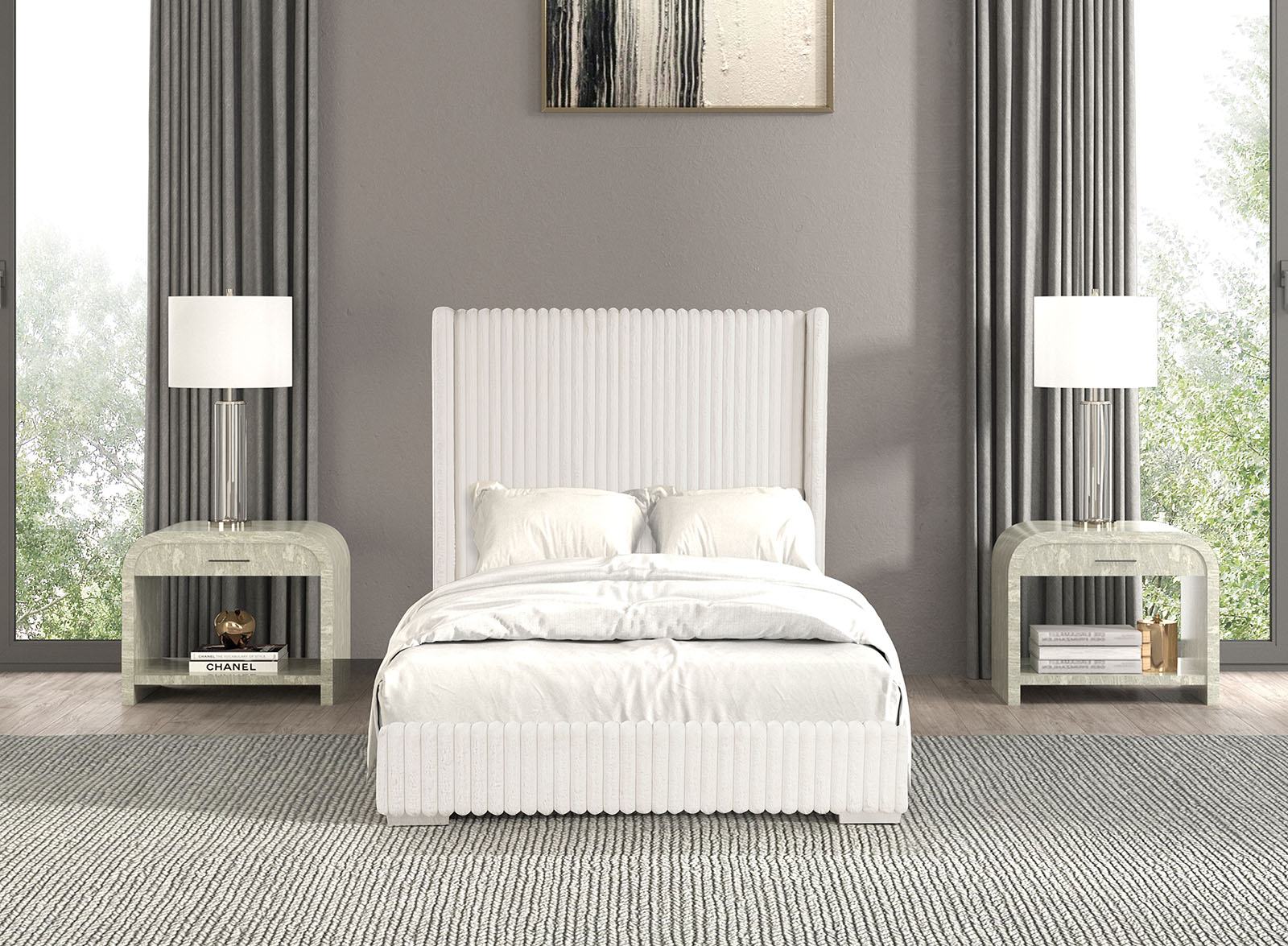 Cadwell E.King Bed, White - Image 2