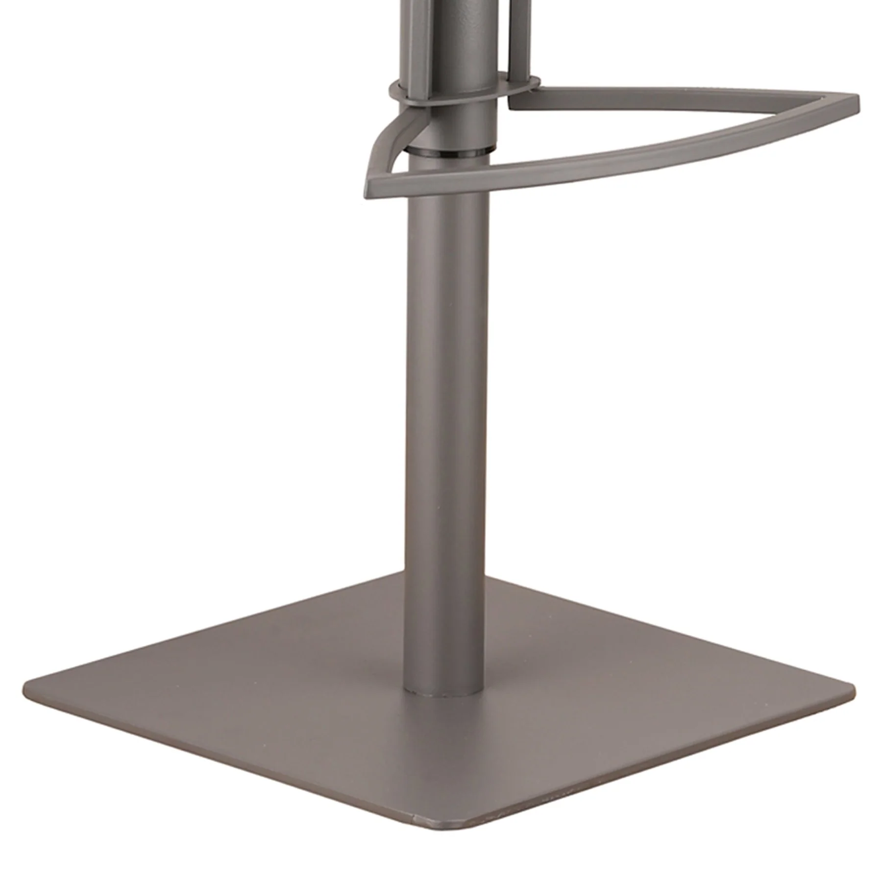 Café Adjustable Height Swivel Gray Faux Leather and Walnut Wood Bar Stool with Gray Metal Base - Image 4