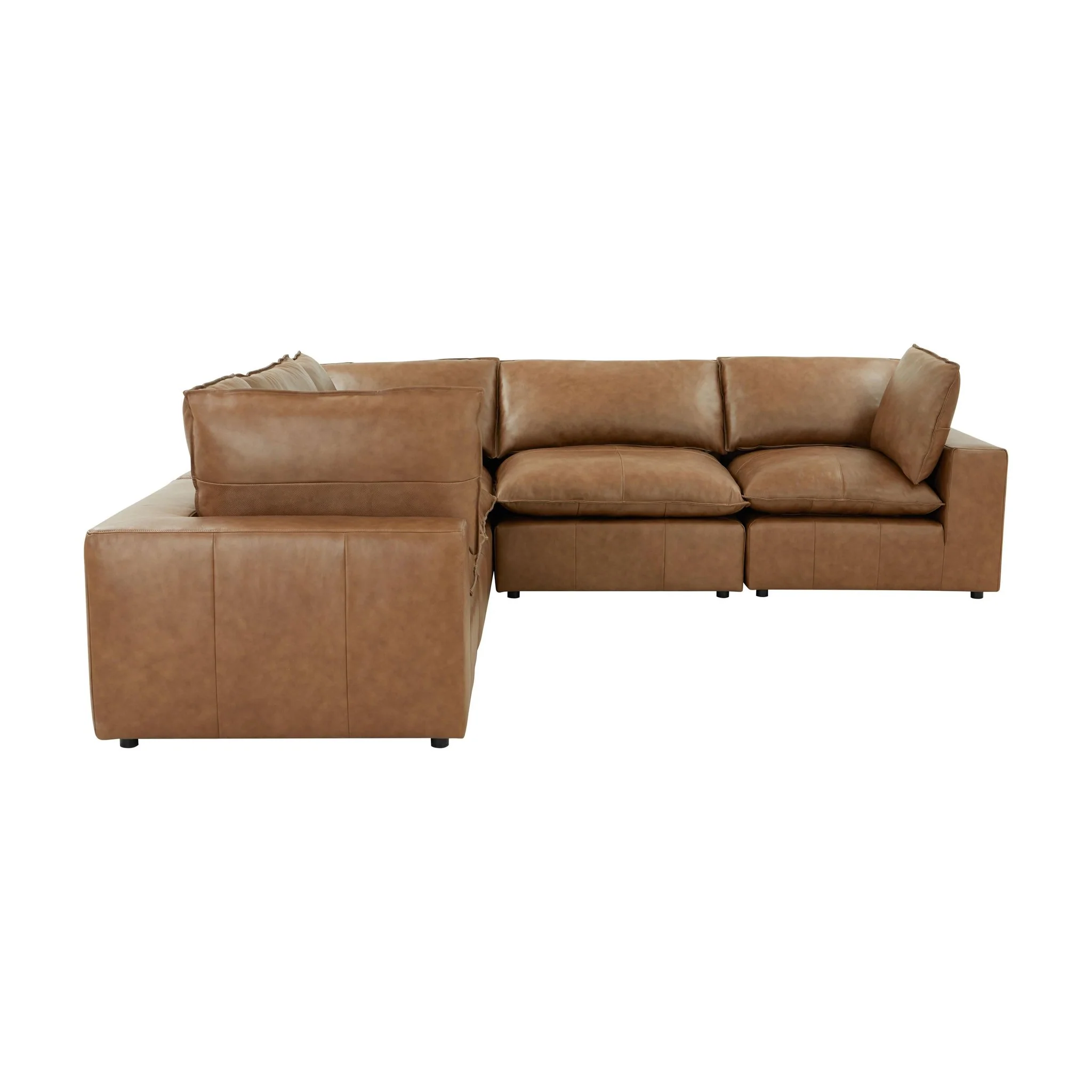 Cali Brown Leather Modular L-Sectional - Image 3