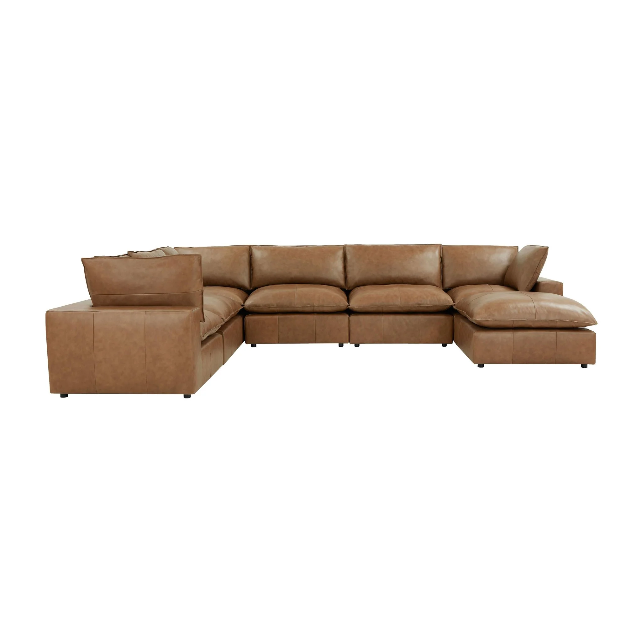 Cali Brown Leather Modular Large Chaise Sectional - Image 3