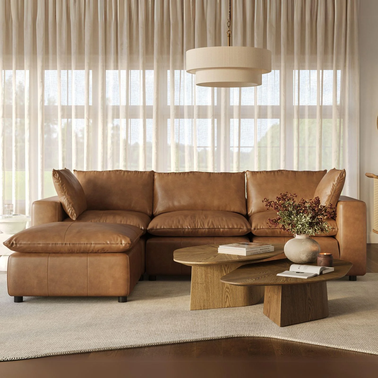 Cali Brown Leather Modular Sectional - Image 2