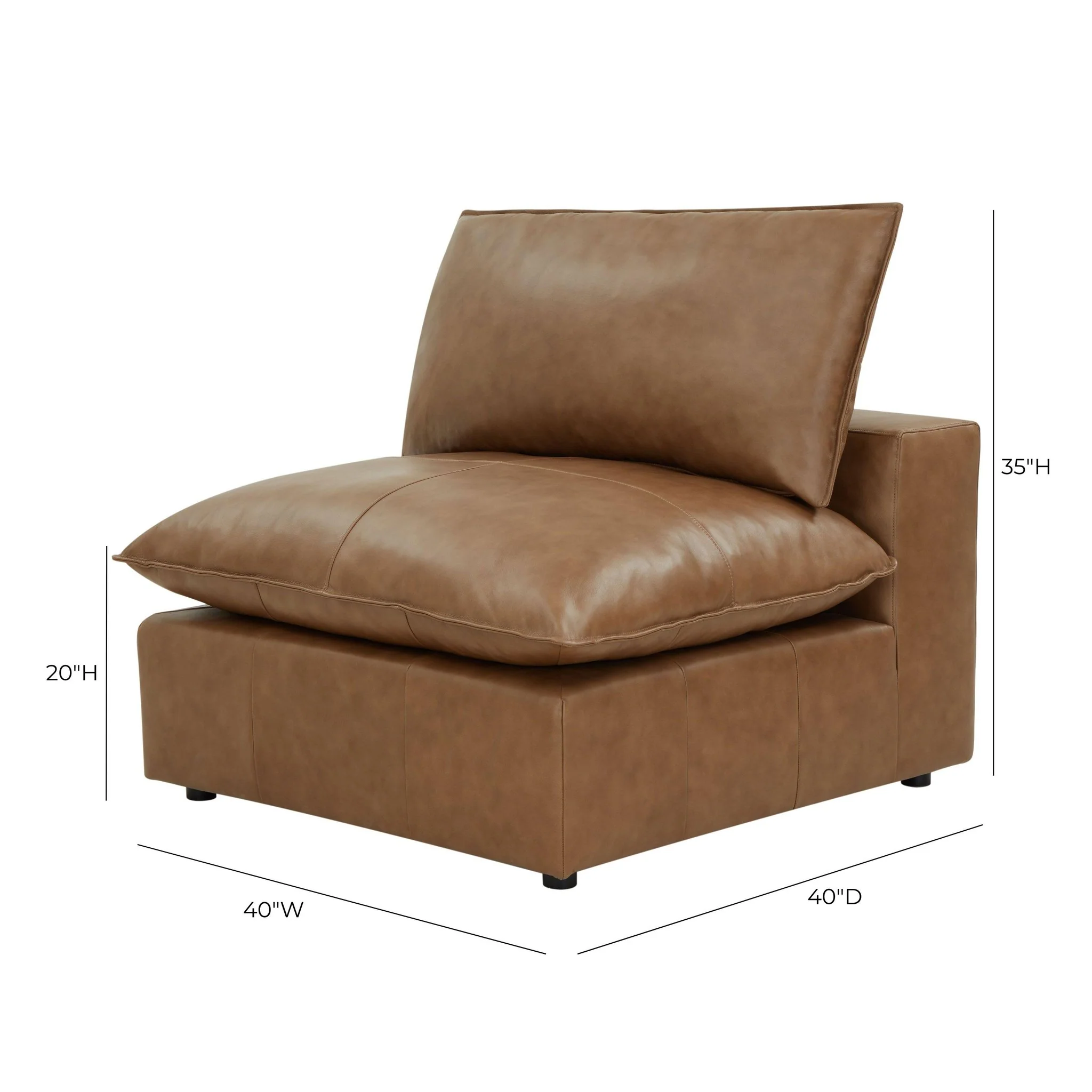 Cali Brown Leather Modular Sofa - Image 36