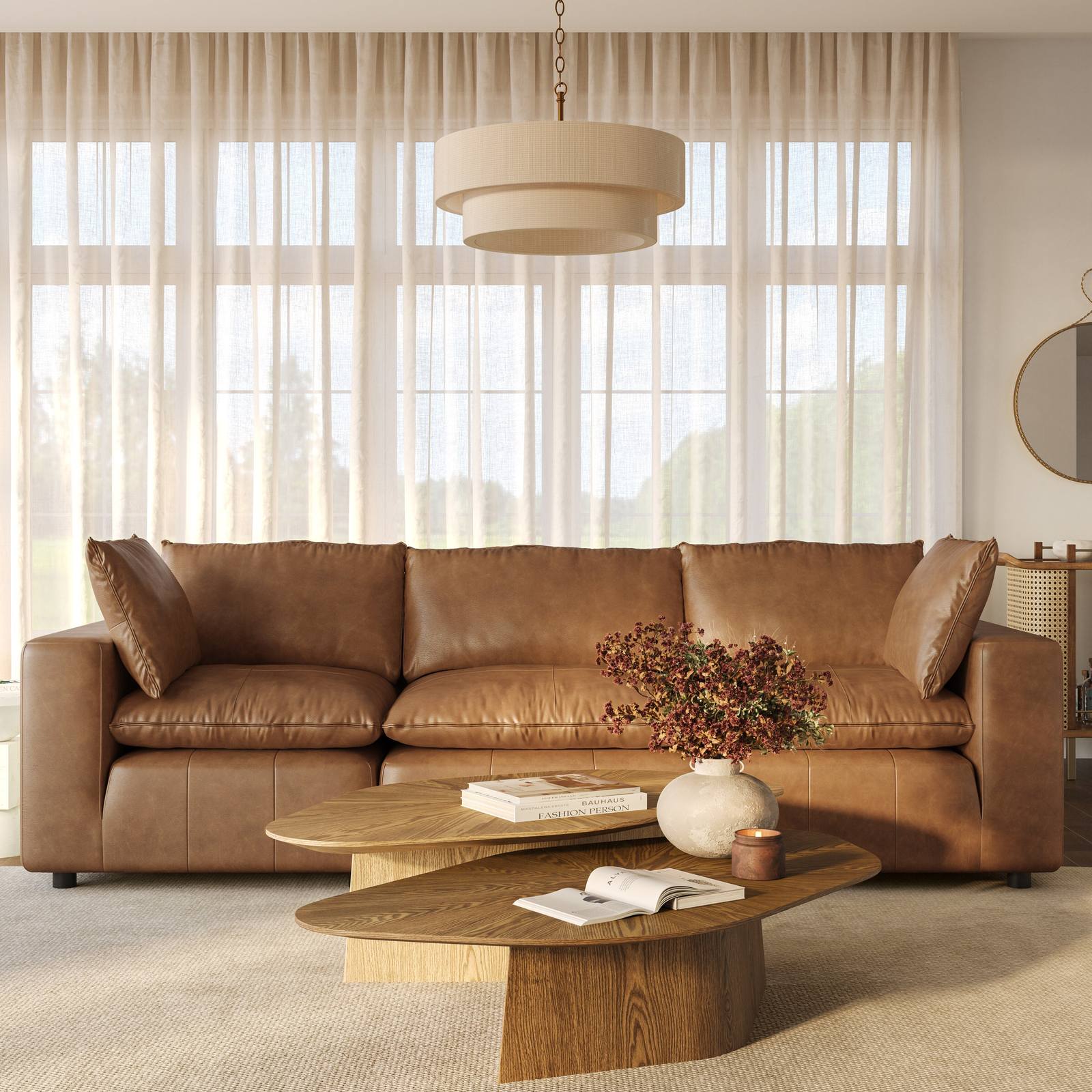 Cali Brown Leather Modular Sofa - Image 2