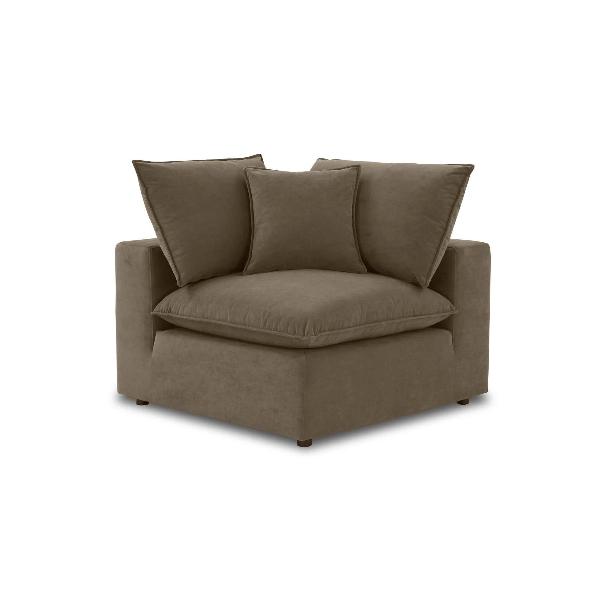 Cali Chocolate Brown Performance Velvet Corner Chair - Image 2