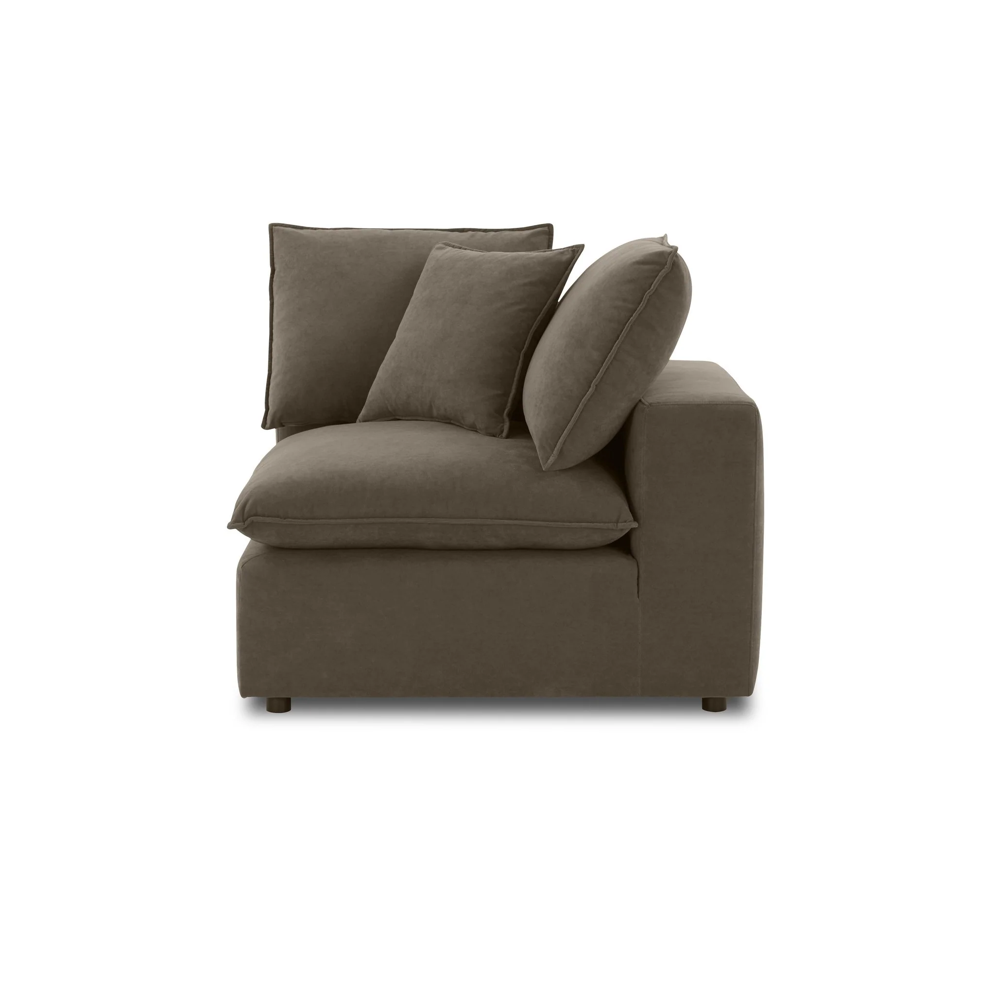 Cali Chocolate Brown Performance Velvet Corner Chair - Image 3