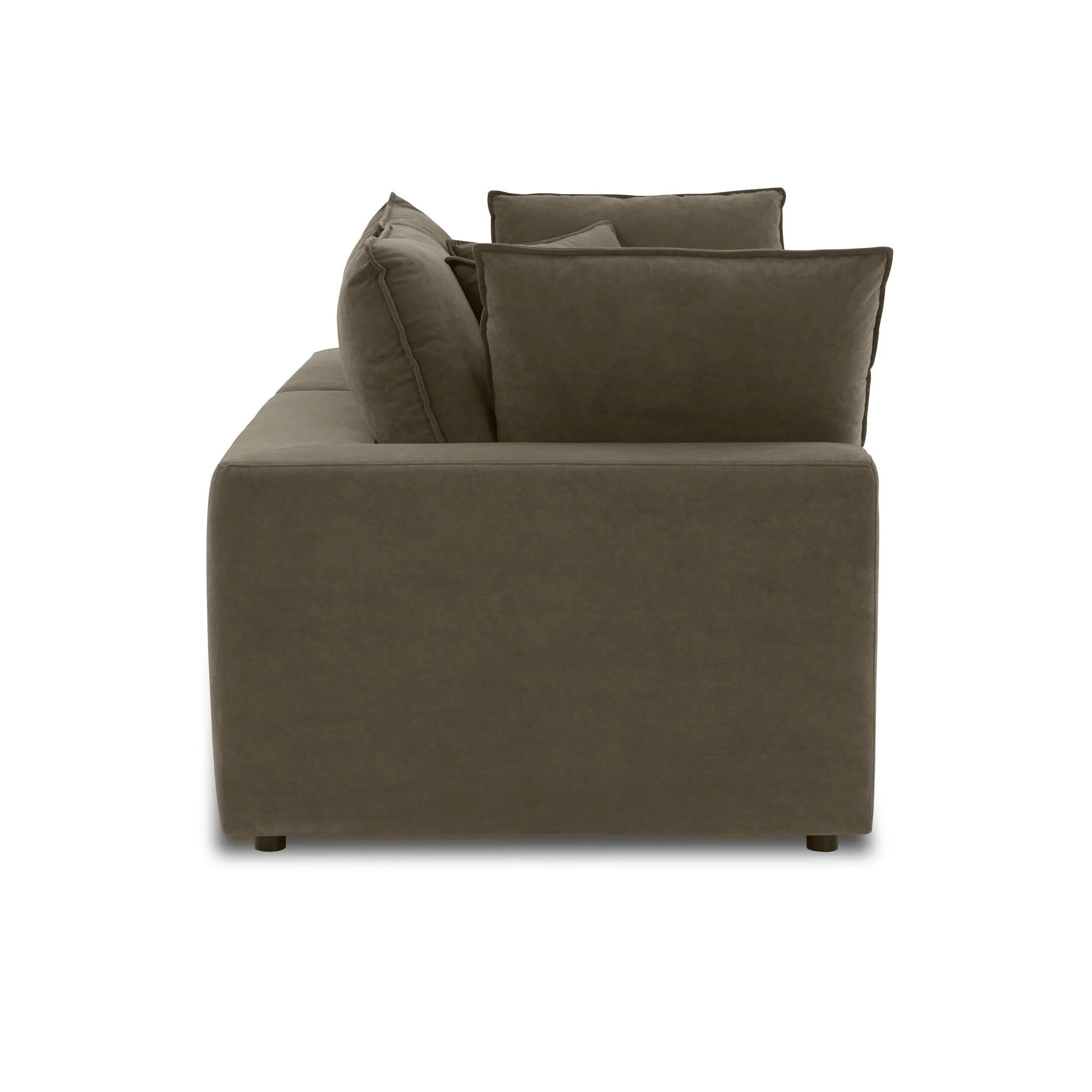 Cali Chocolate Brown Performance Velvet Modular Loveseat - Image 4