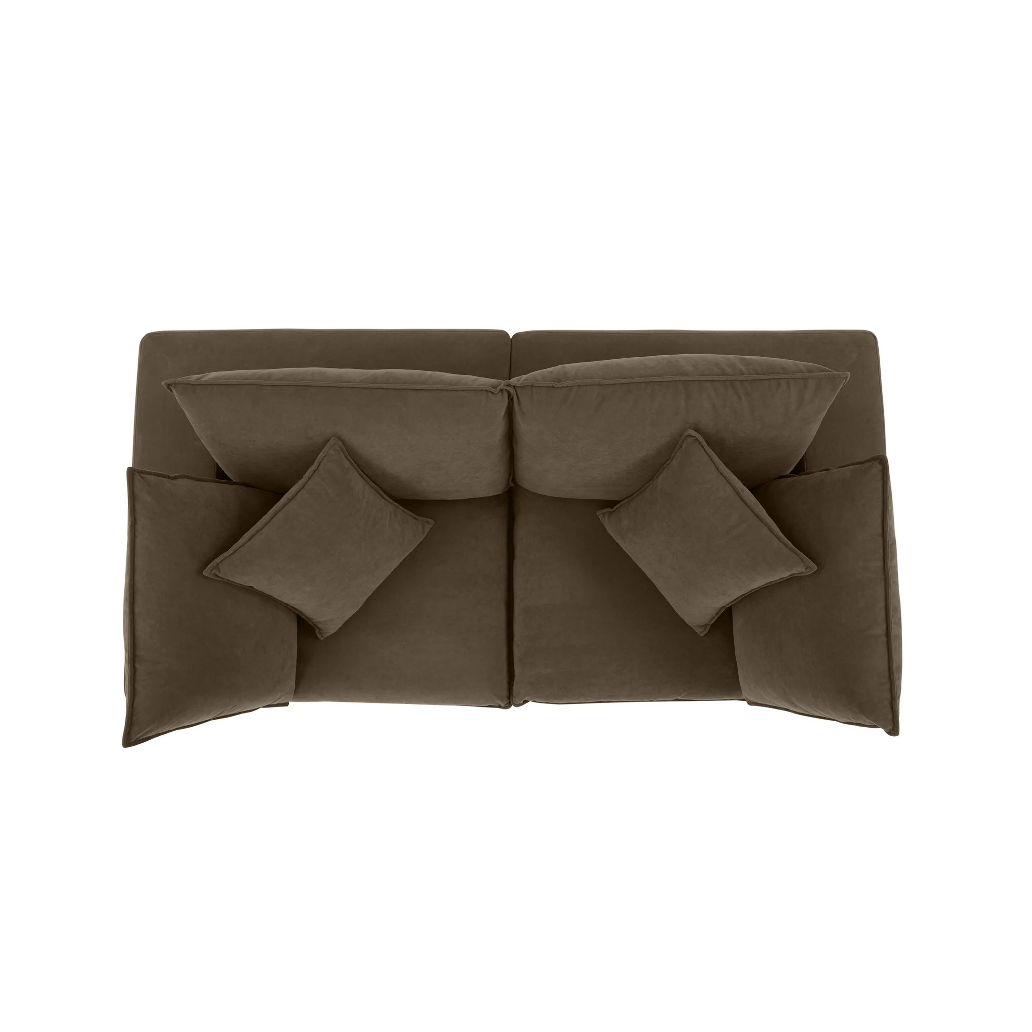 Cali Chocolate Brown Performance Velvet Modular Loveseat - Image 6