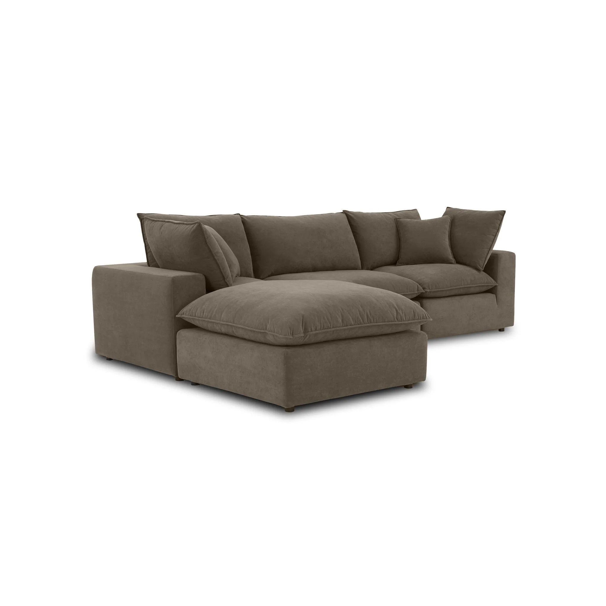 Cali Chocolate Brown Performance Velvet Modular Sectional - Image 12