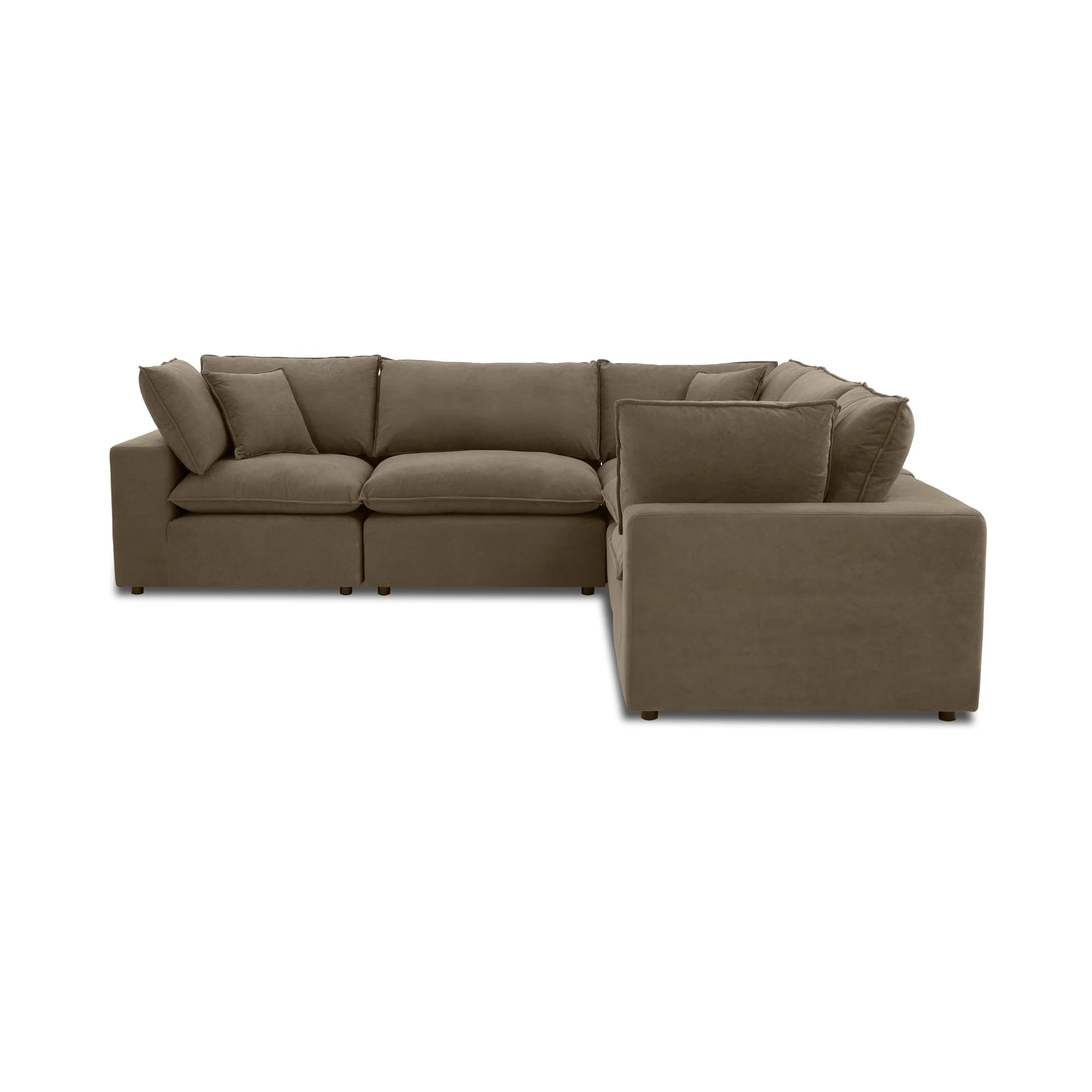Cali Chocolate Brown Performance Velvet Modular Sectional - Image 7
