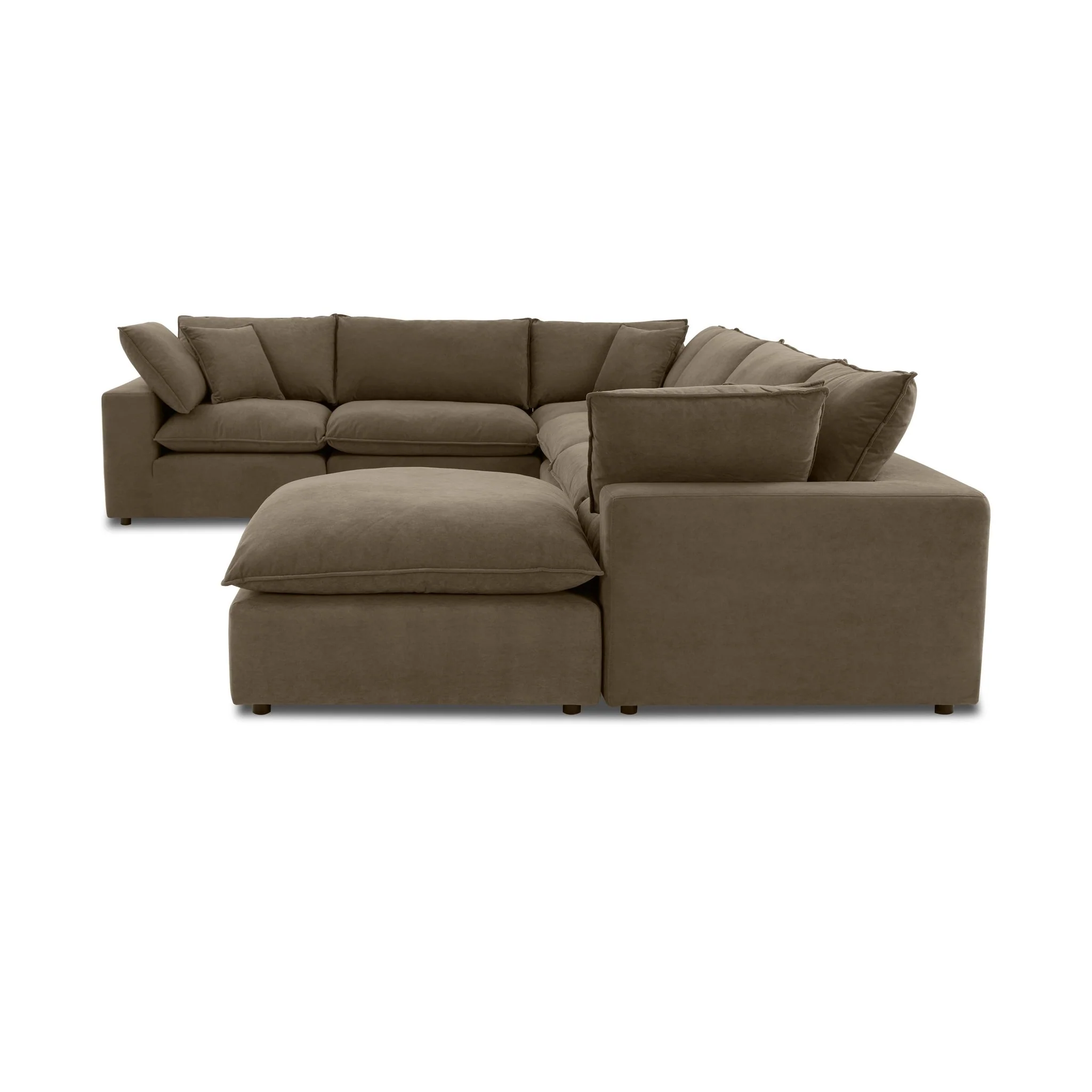Cali Chocolate Brown Performance Velvet Modular Sectional - Image 8