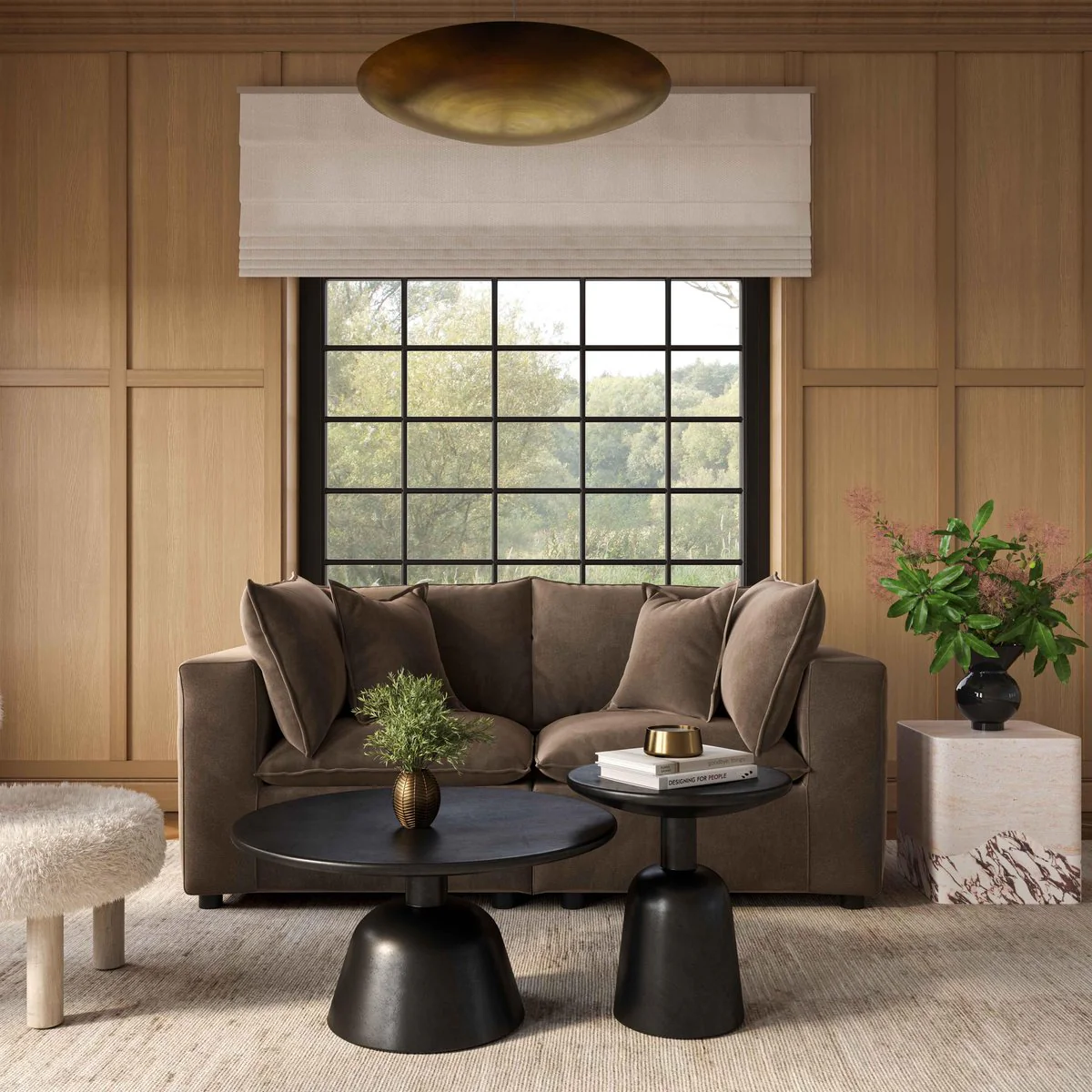 Cali Chocolate Brown Performance Velvet Modular Sofa - Image 10