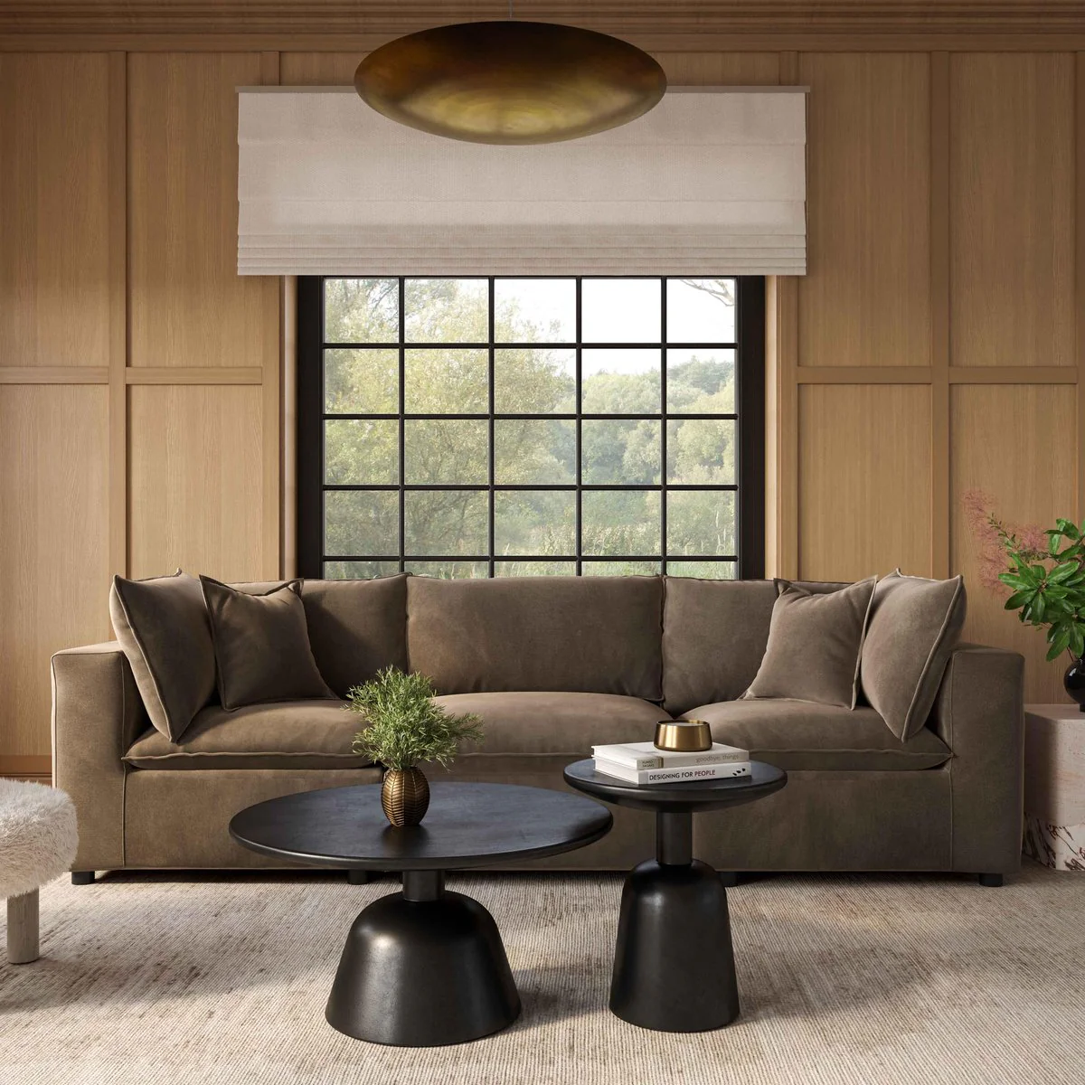 Cali Chocolate Brown Performance Velvet Modular Sofa - Image 42