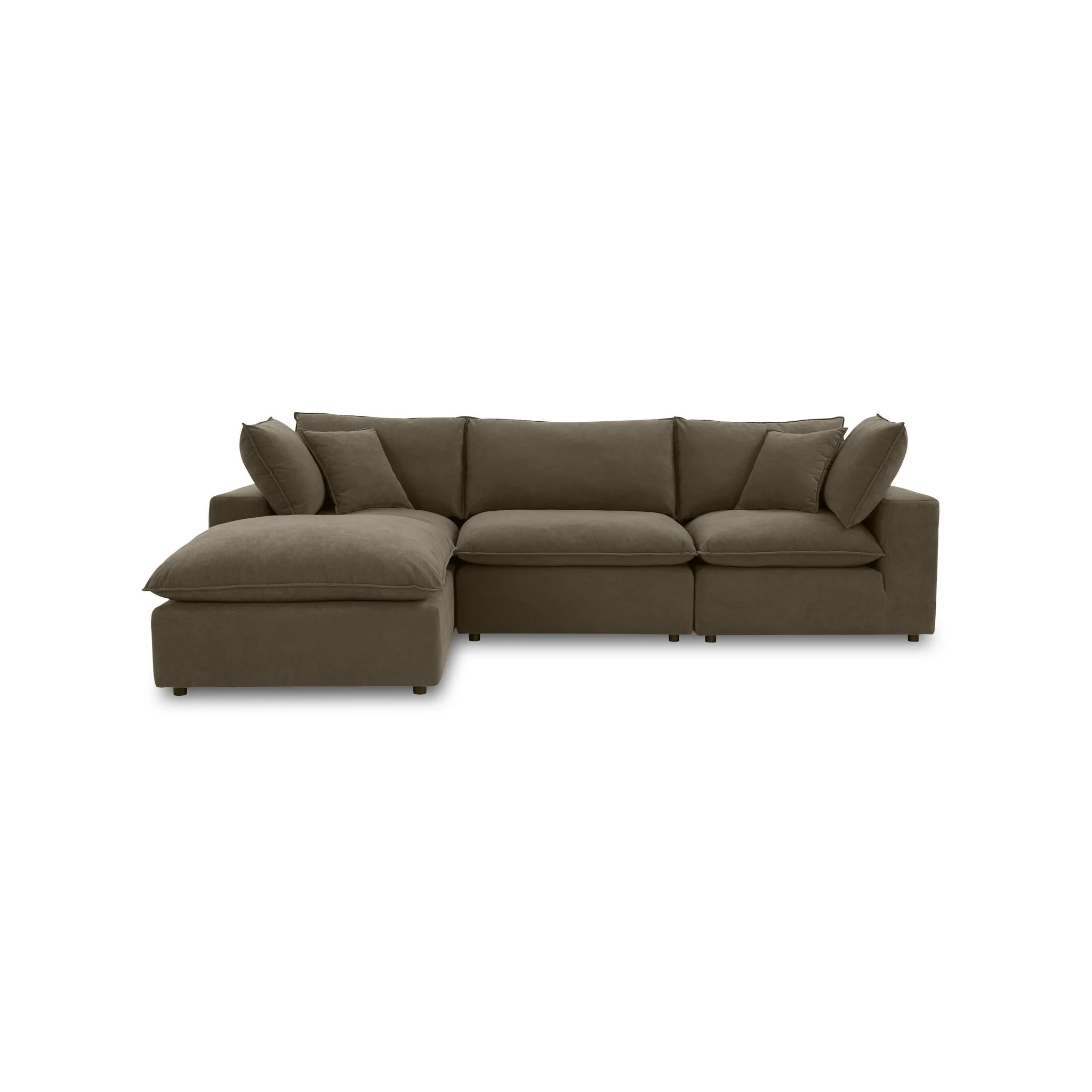 Cali Chocolate Brown Performance Velvet Modular Sofa - Image 6