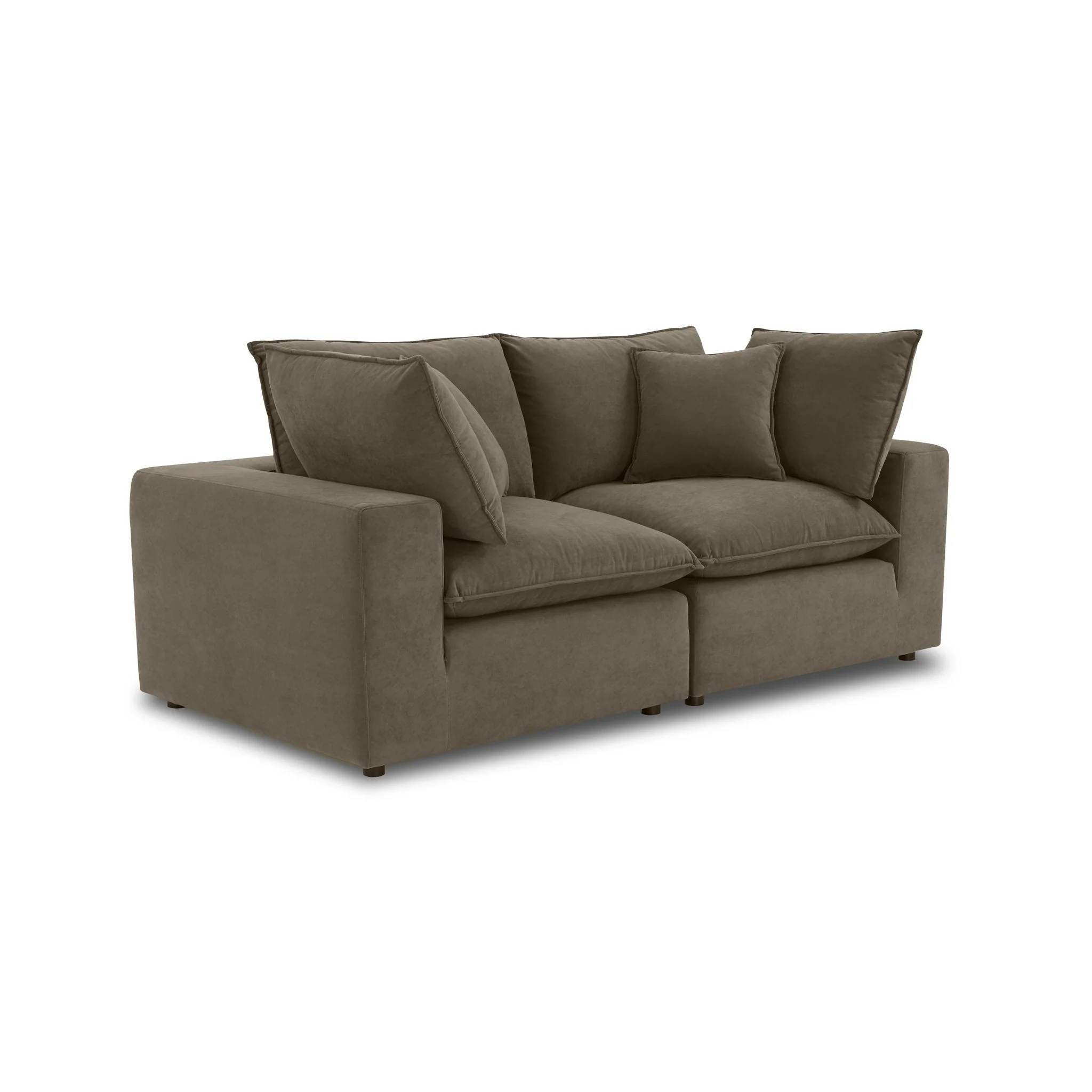 Cali Chocolate Brown Performance Velvet Modular Sofa - Image 17