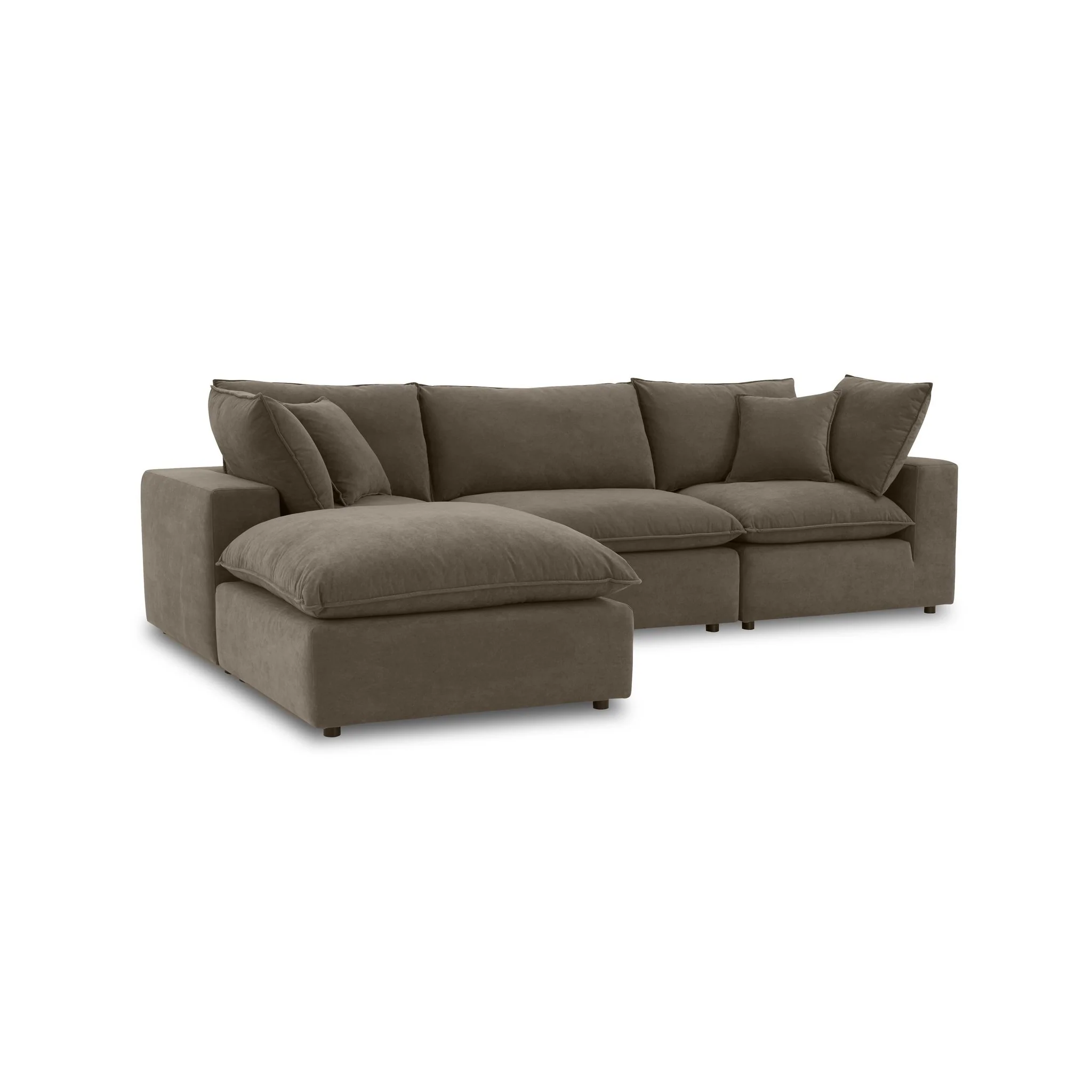 Cali Chocolate Brown Performance Velvet Modular Sofa - Image 20