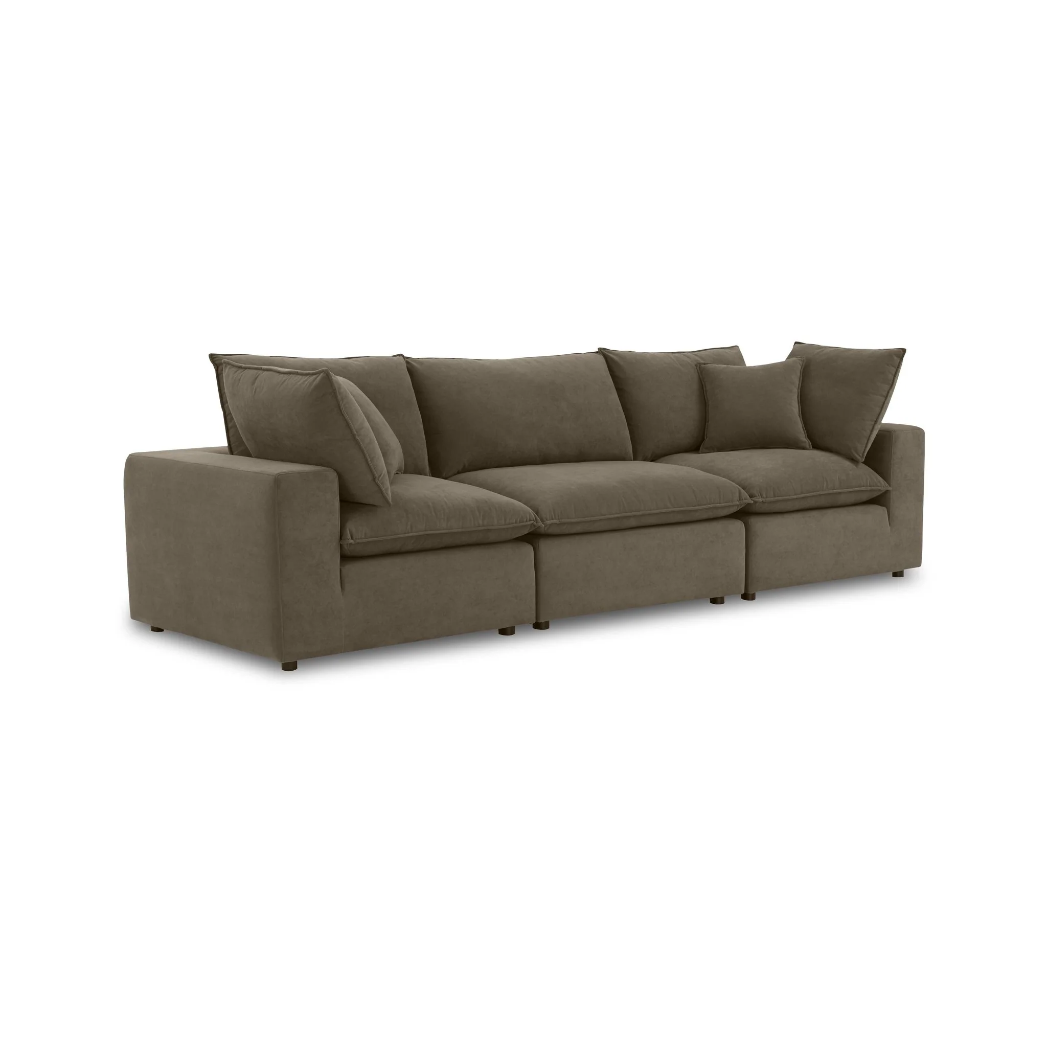 Cali Chocolate Brown Performance Velvet Modular Sofa - Image 2