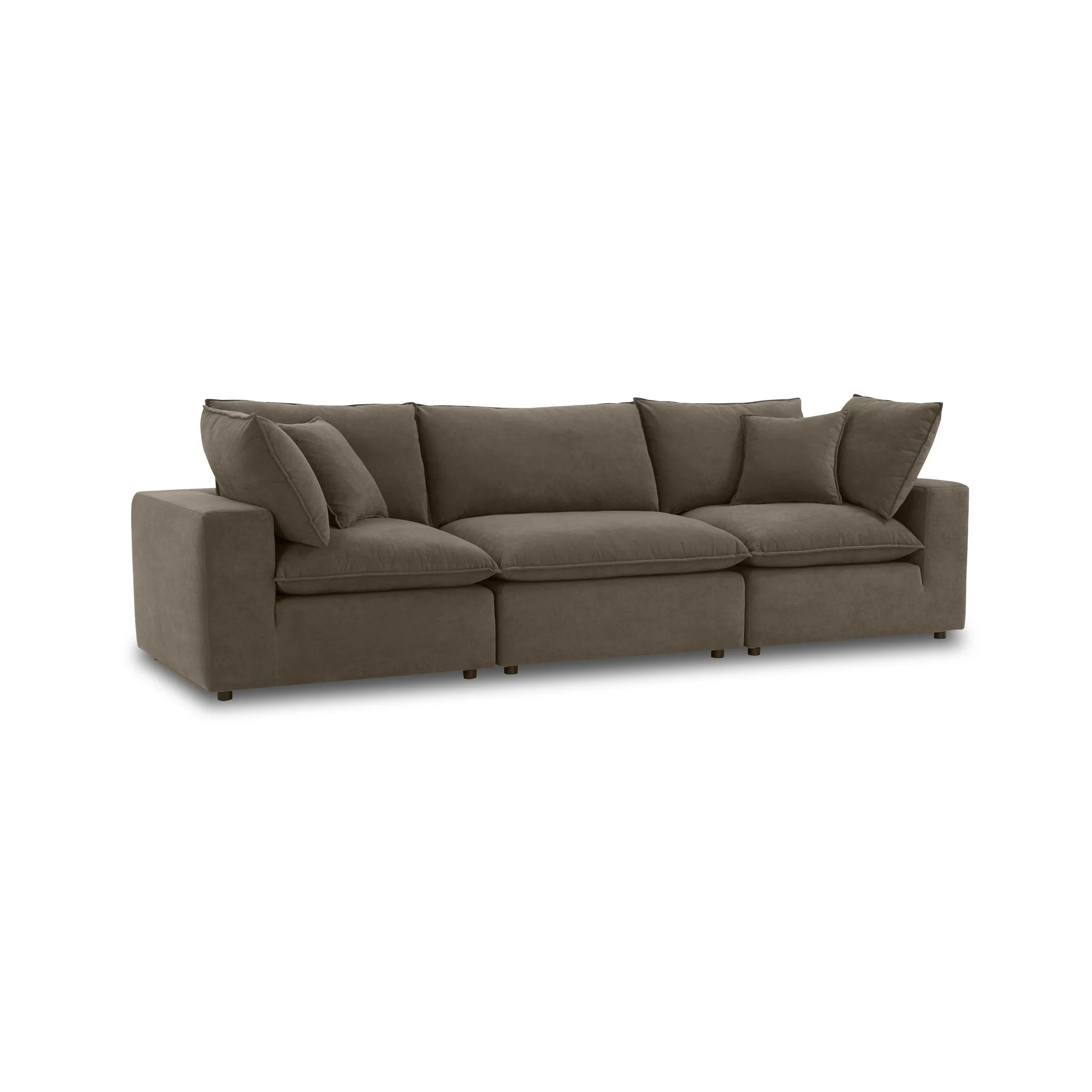 Cali Chocolate Brown Performance Velvet Modular Sofa - Image 3