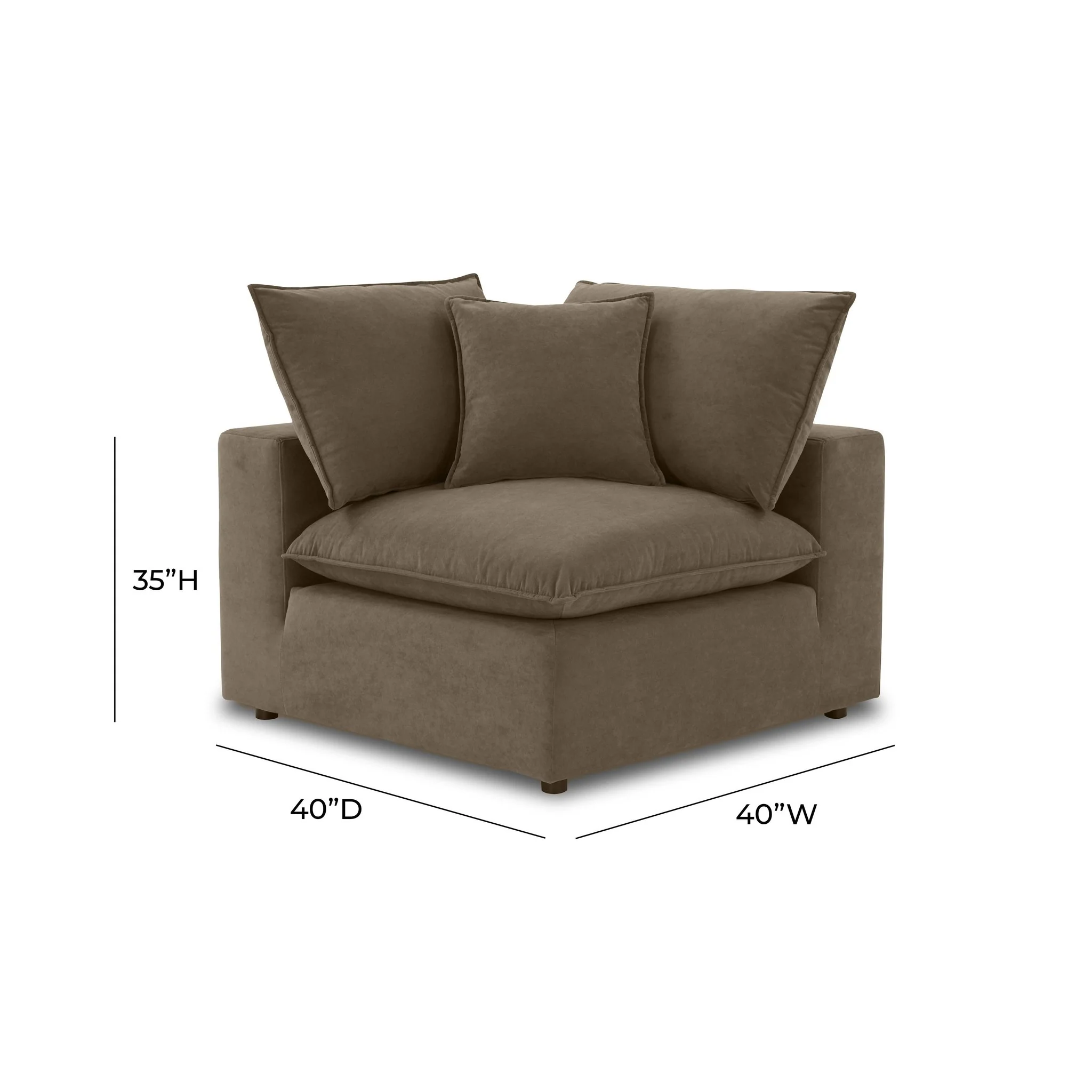 Cali Chocolate Brown Performance Velvet Modular Sofa - Image 40