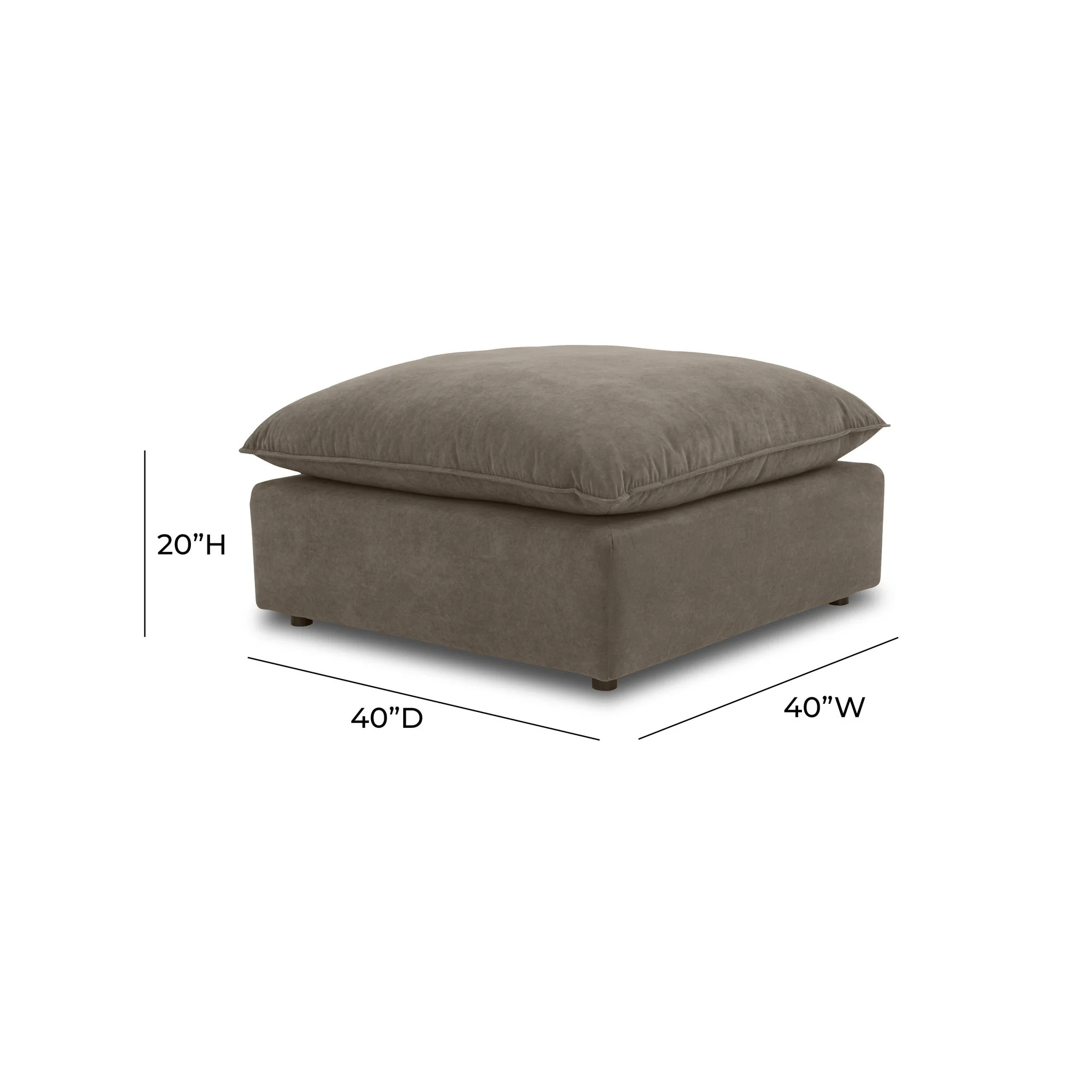 Cali Chocolate Brown Performance Velvet Ottoman - Image 4