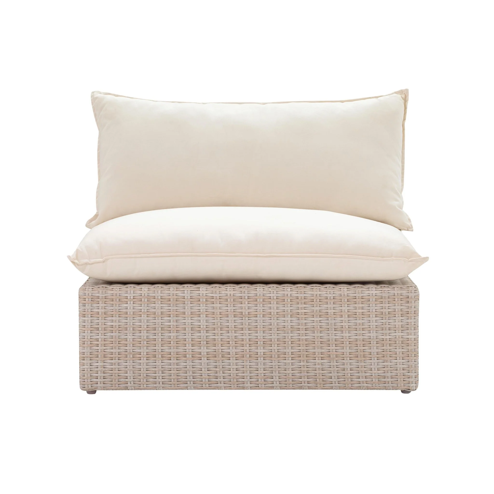 Cali Natural Wicker Outdoor Armless Chair - Image 3