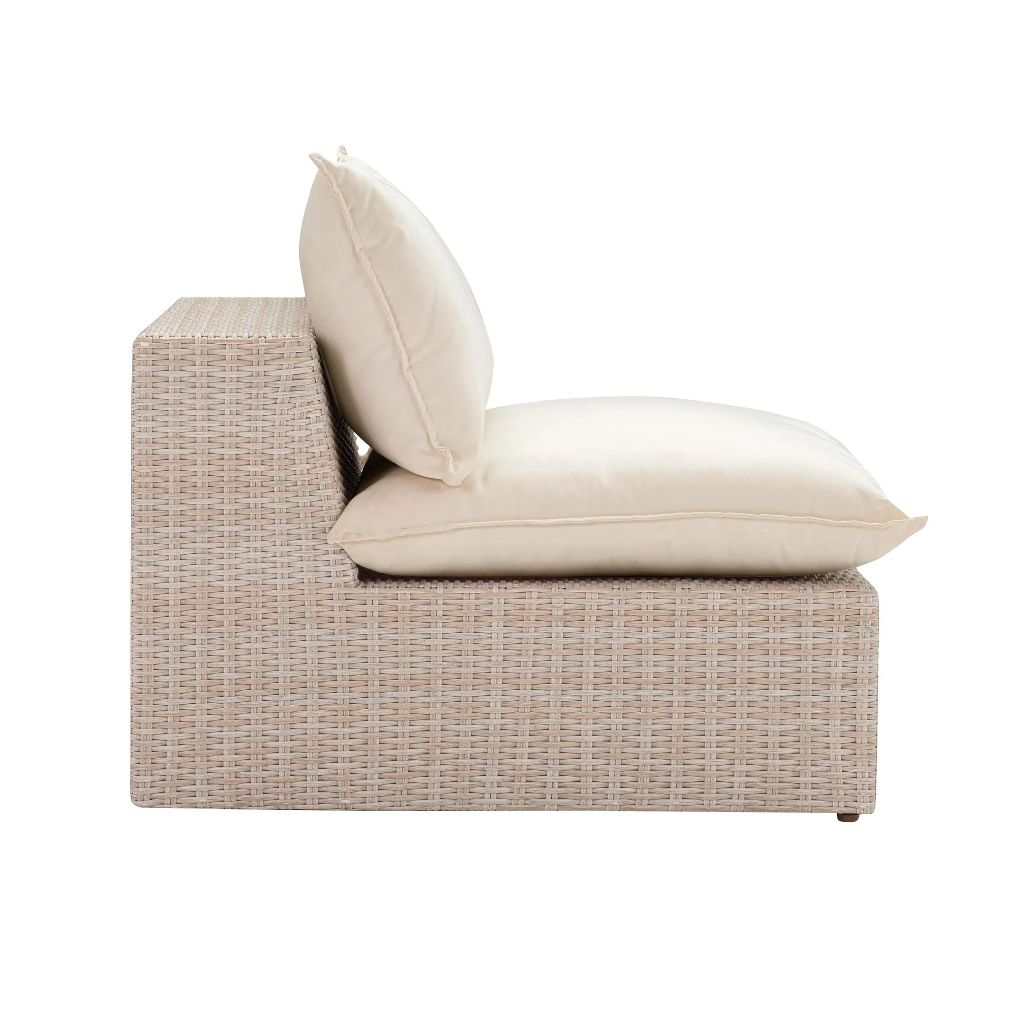 Cali Natural Wicker Outdoor Armless Chair - Image 4