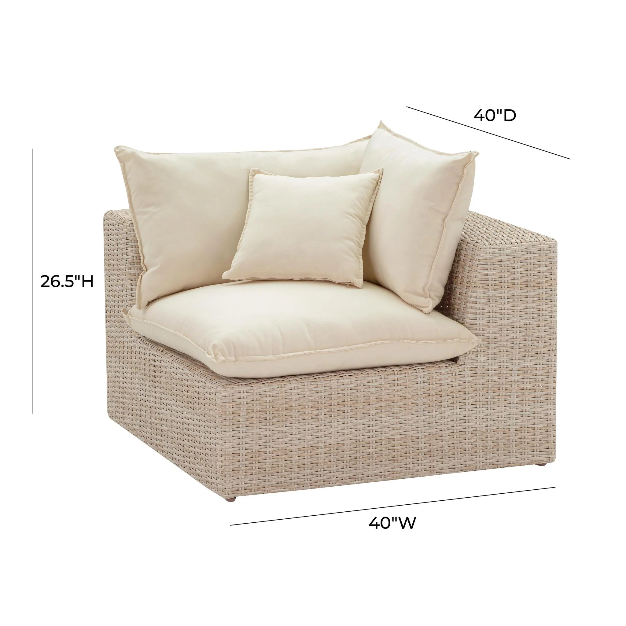 Cali Natural Wicker Outdoor Corner Chair - Image 9