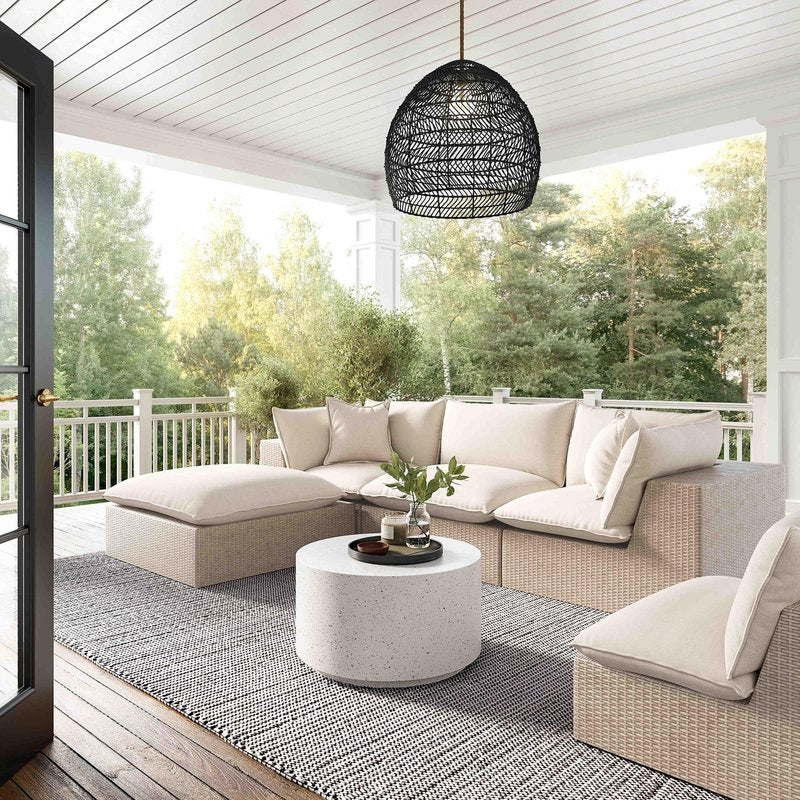 Cali Natural Wicker Outdoor Modular Sectional - Image 2