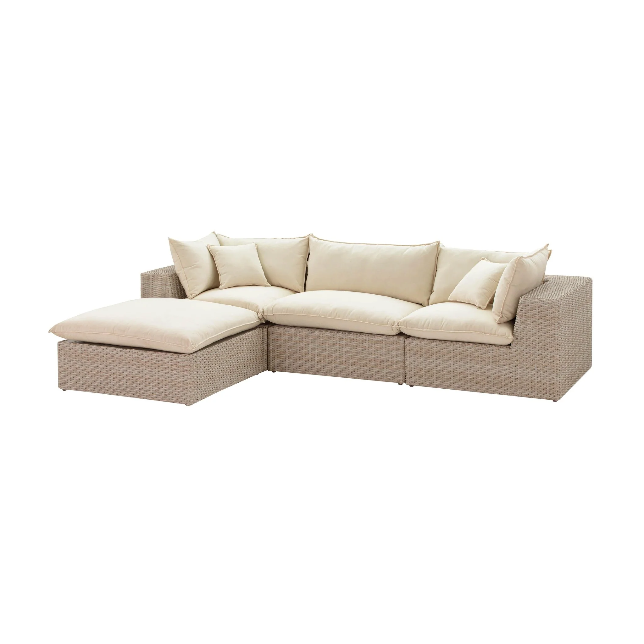 Cali Natural Wicker Outdoor Modular Sectional - Image 3