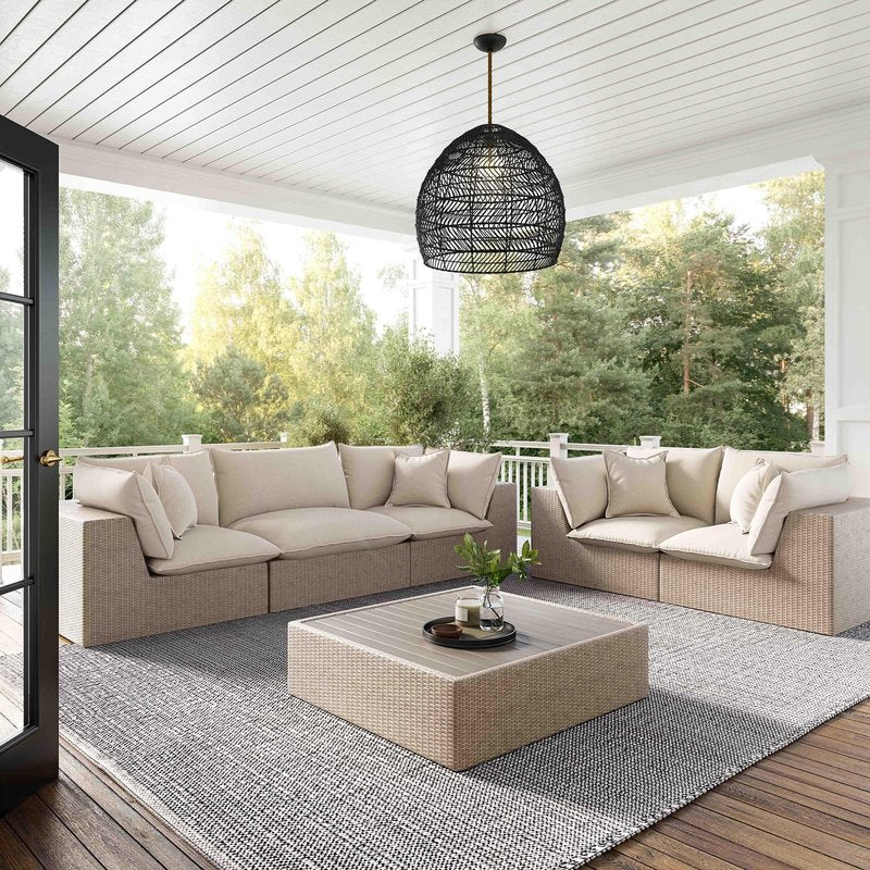 Cali Natural Wicker Outdoor Modular Sofa - Image 2