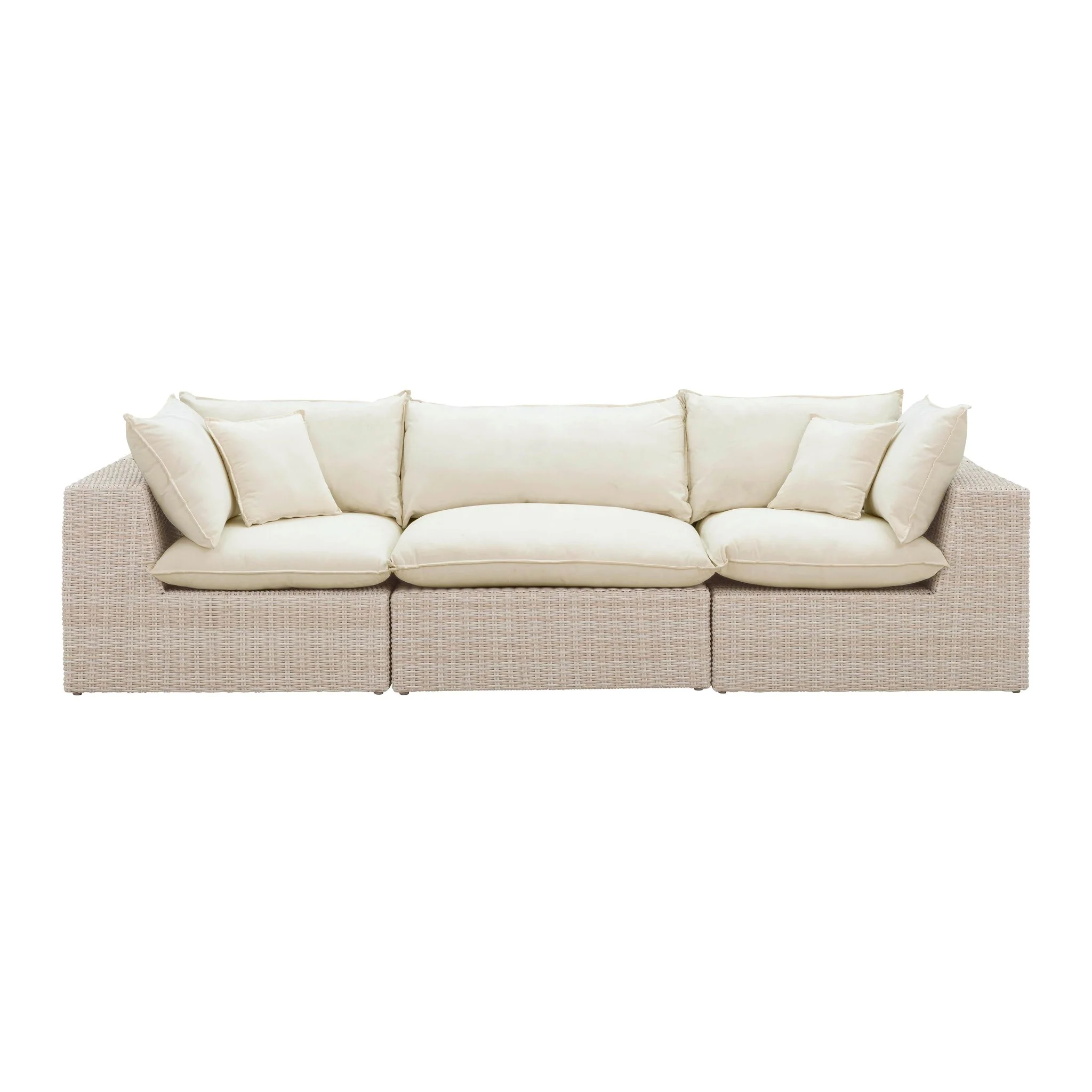 Cali Natural Wicker Outdoor Modular Sofa - Image 3