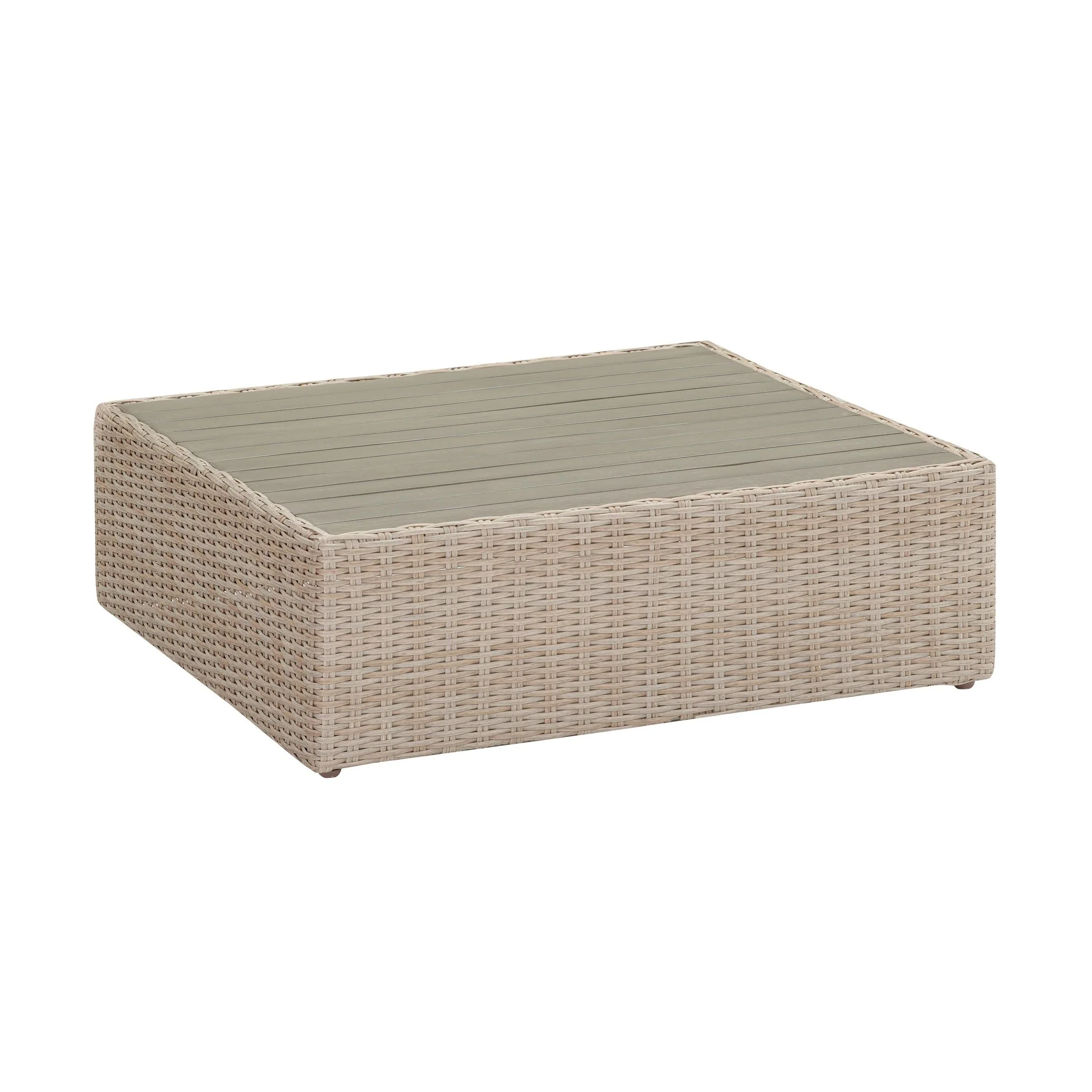Cali Natural Wicker Outdoor Ottoman - Image 4