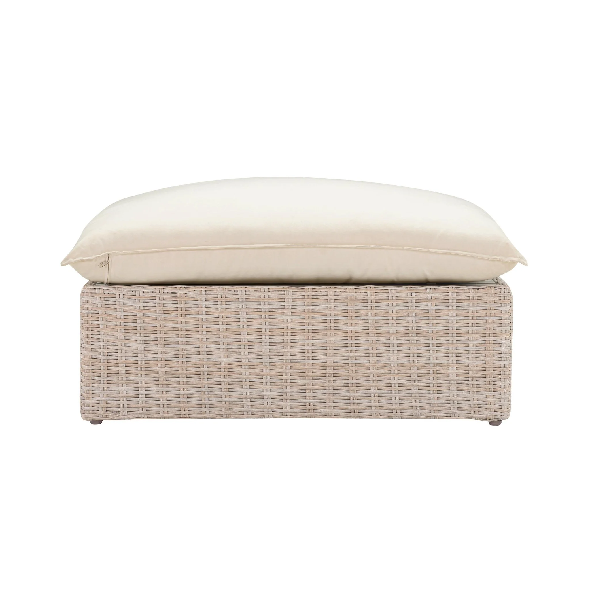 Cali Natural Wicker Outdoor Ottoman - Image 5