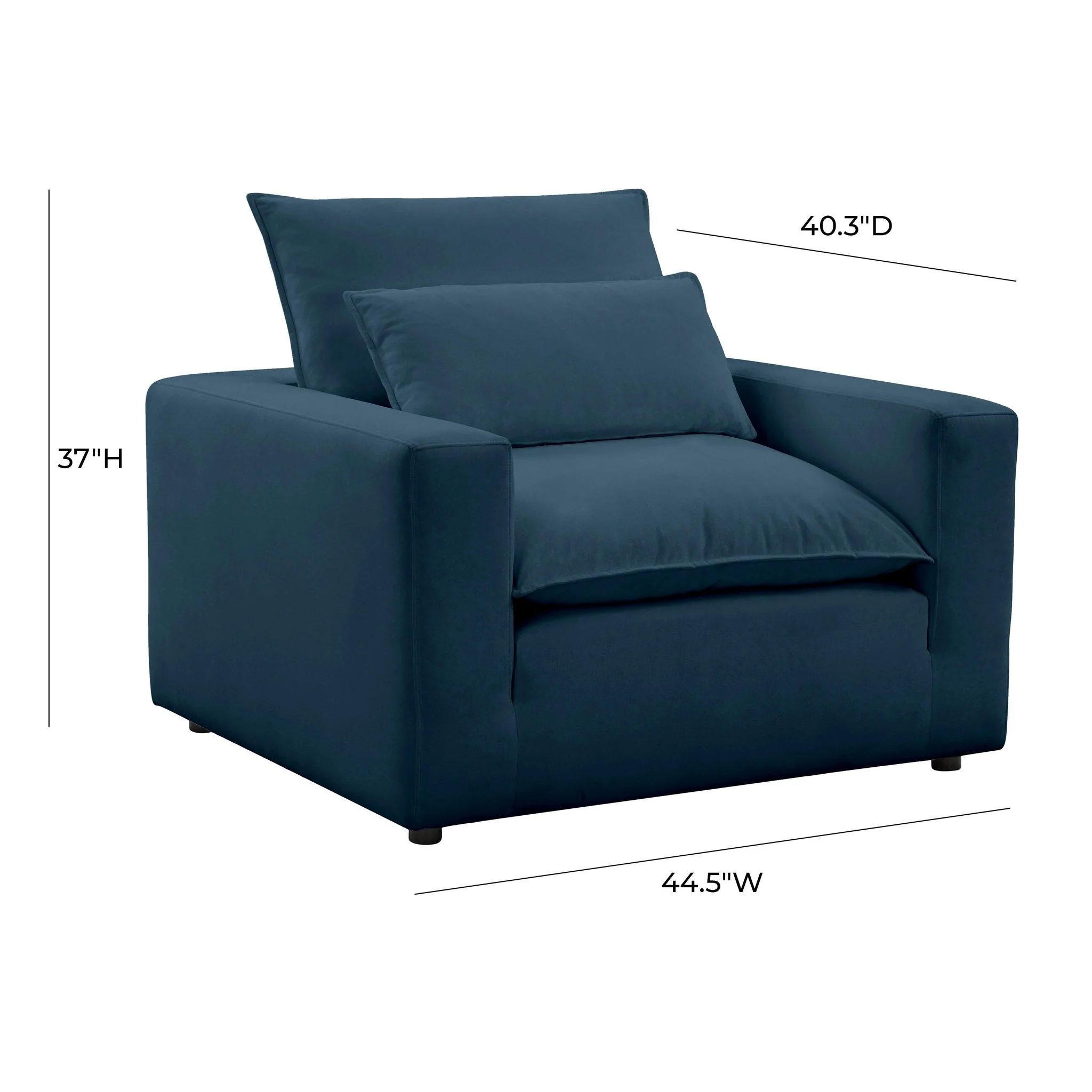 Cali Navy Performance Fabric Arm Chair - Image 6