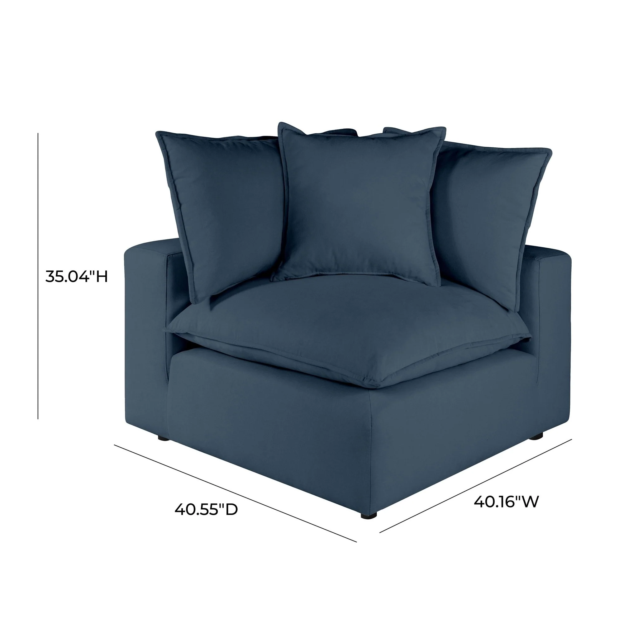 Cali Navy Performance Fabric Corner Chair - Image 7