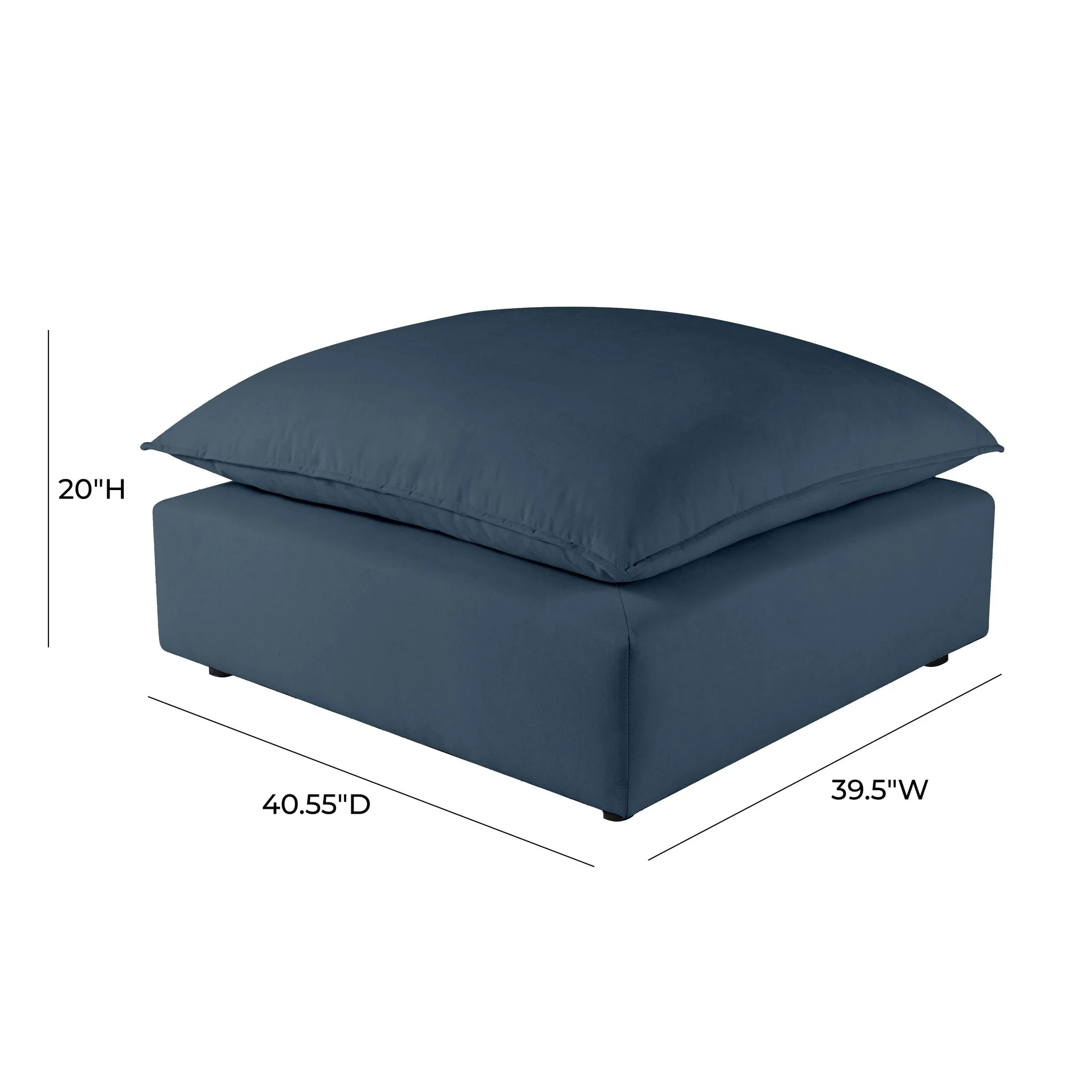 Cali Navy Performance Fabric Ottoman - Image 4