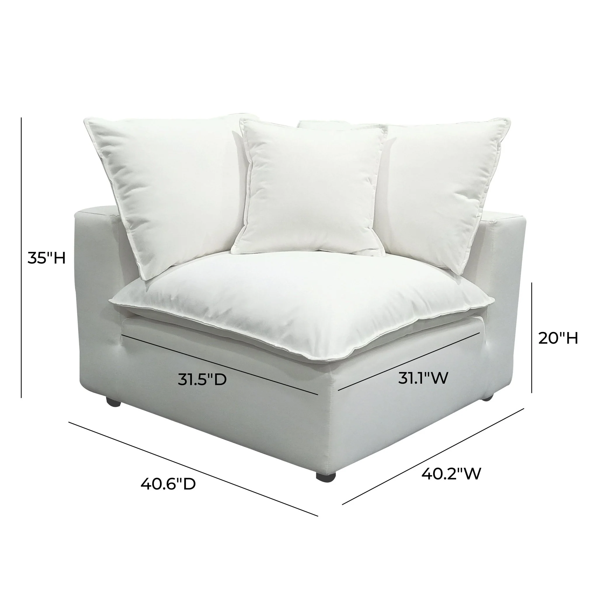 Cali Pearl Performance Fabric Corner Chair - Image 7