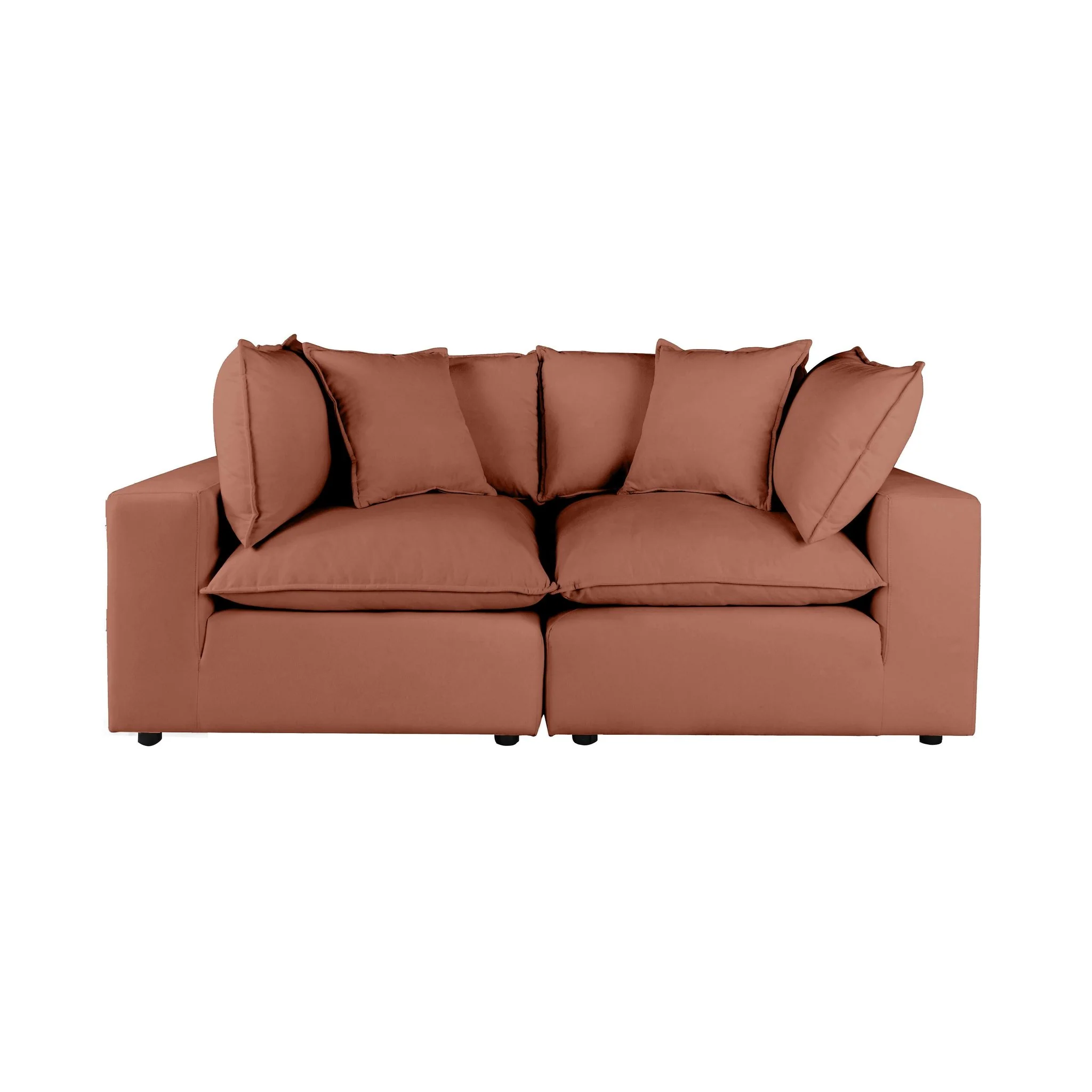 Cali Rust Performance Fabric Modular Loveseat - Image 3