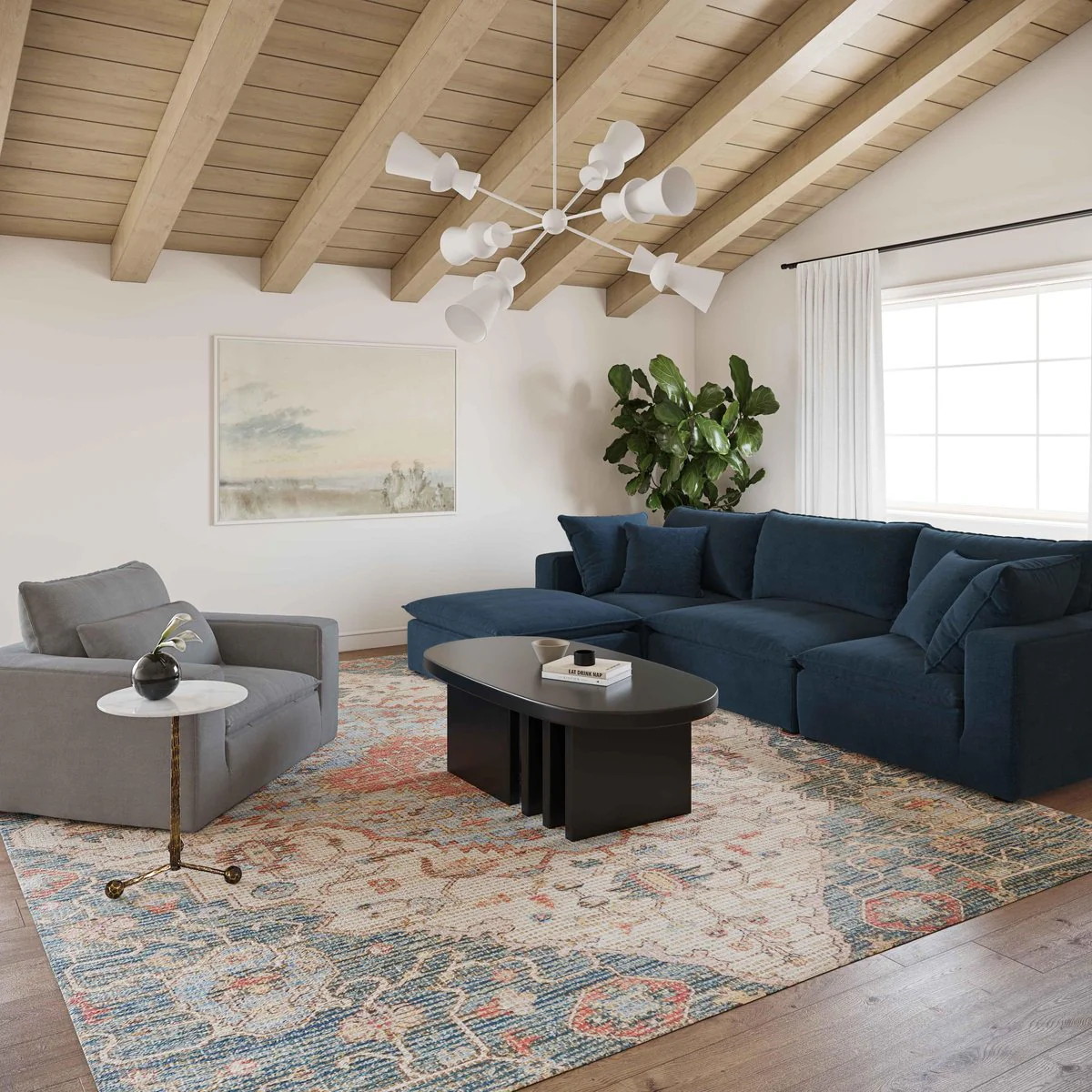 Cali Slate Performance Fabric Arm Chair - Image 6