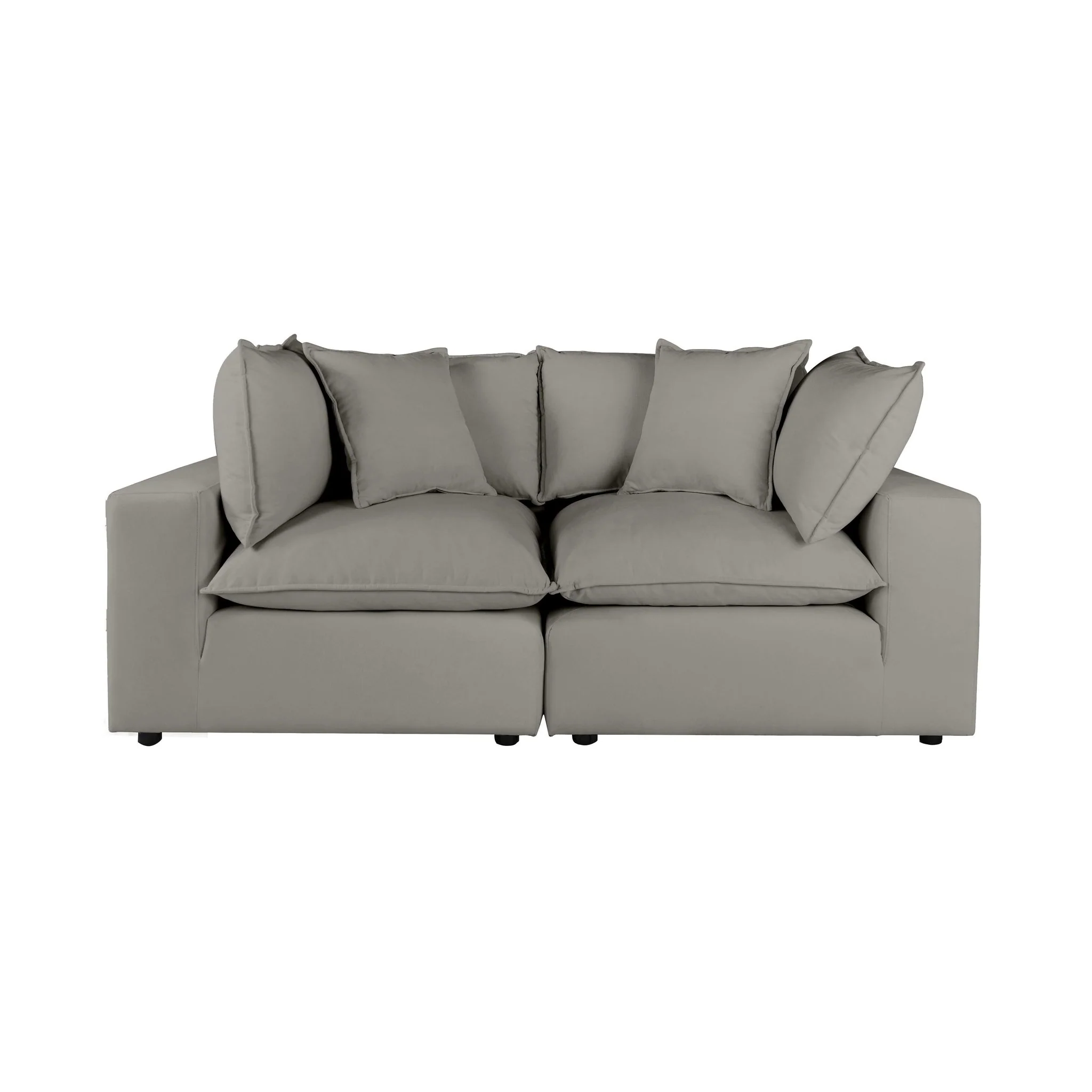 Cali Slate Performance Fabric Modular Loveseat - Image 3