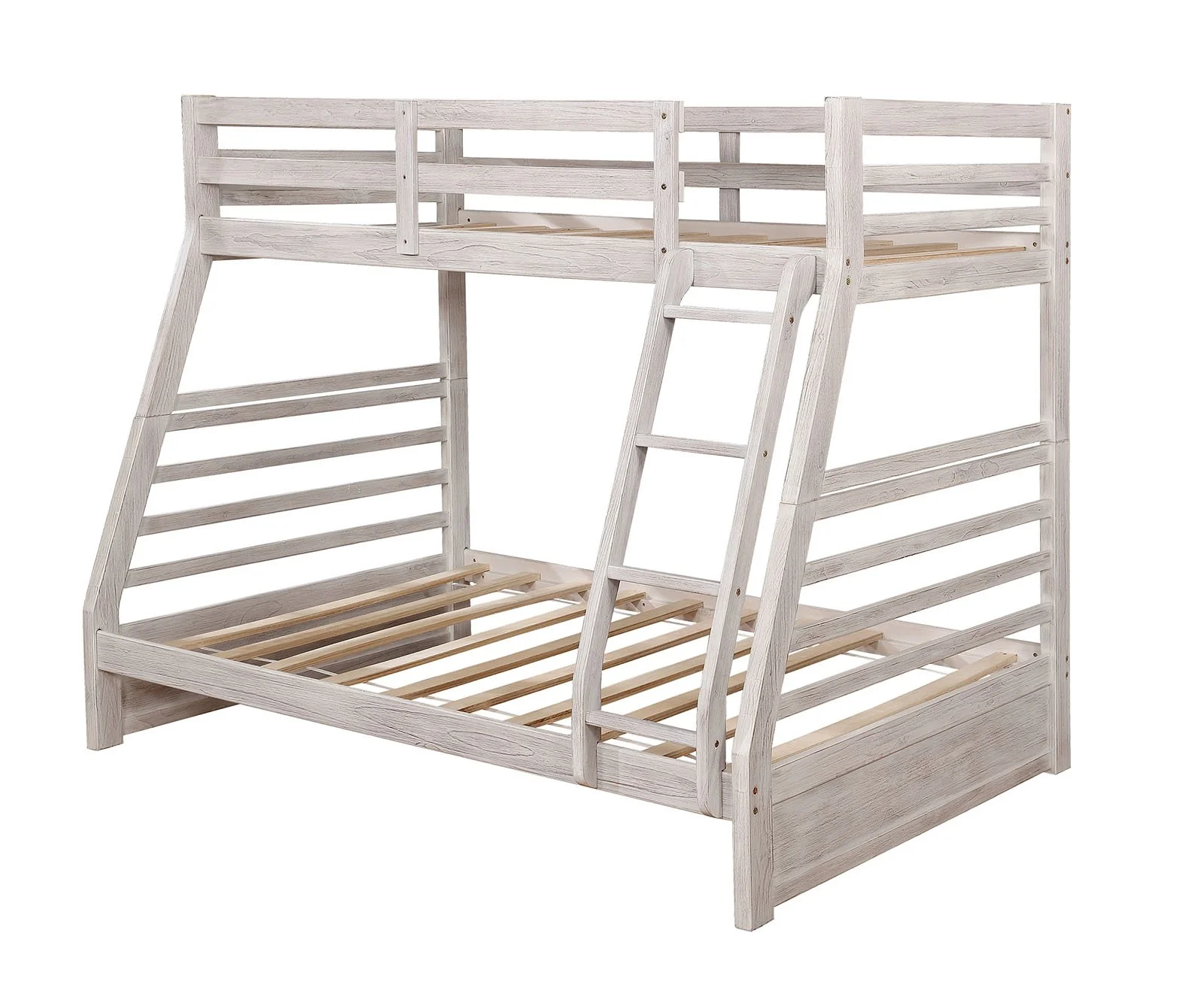 California Iii Twin/Full Bunk Bed w/ 2 Drawers, Wire-brushed White - Image 4