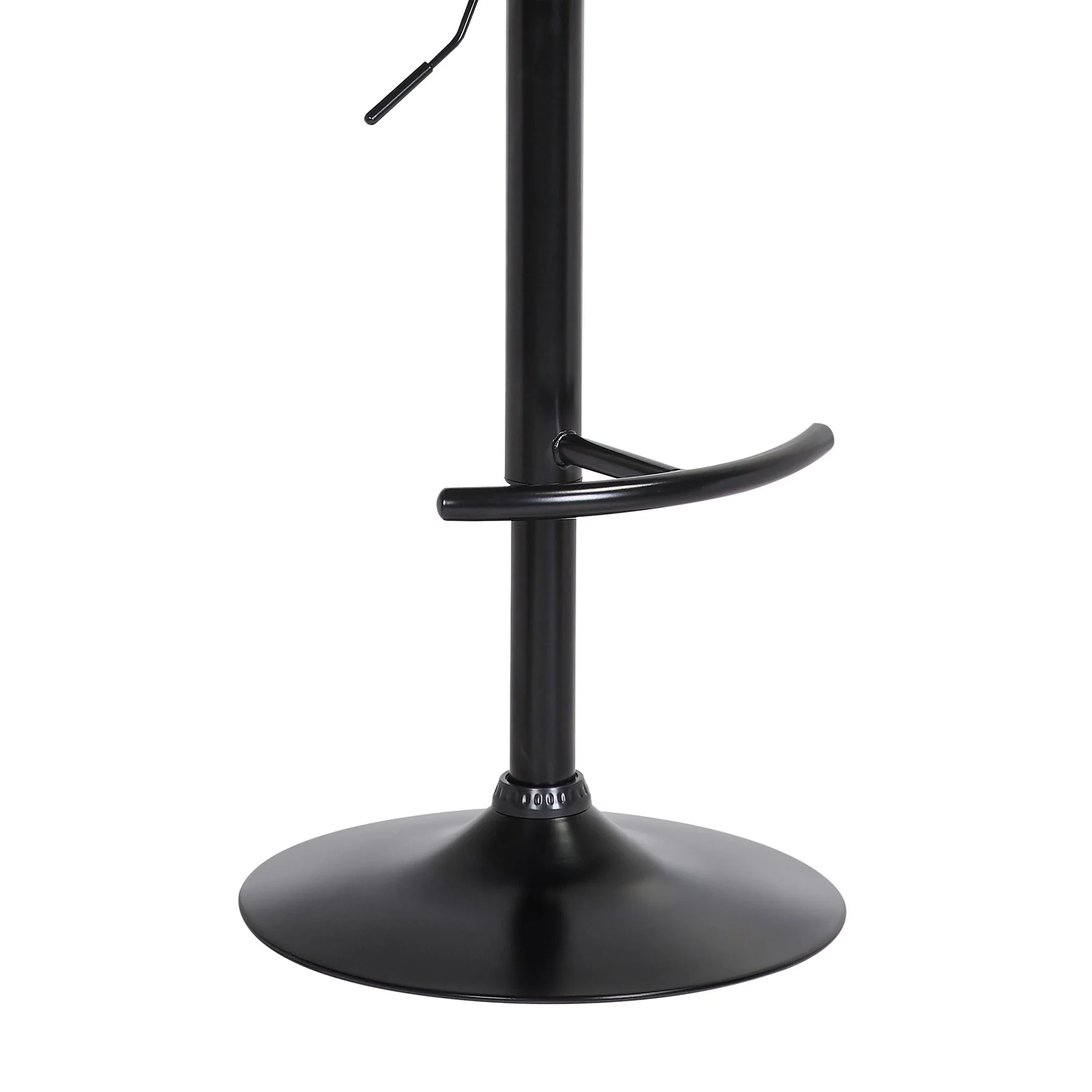 Calista Adjustable Bar Stool in Black Faux Leather with Golden Bronze and Black Metal - Image 8