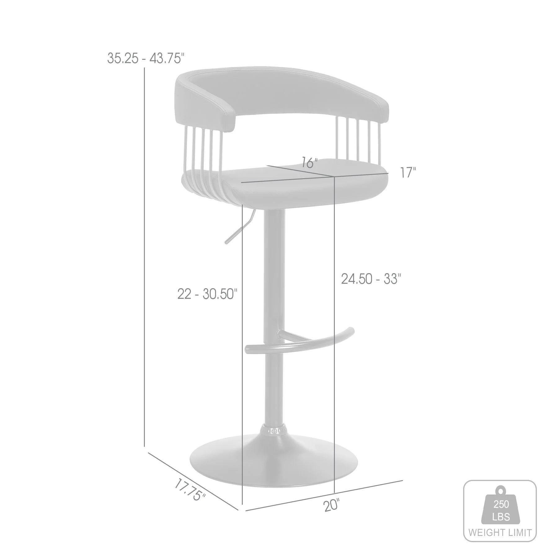 Calista Adjustable Bar Stool in Black Faux Leather with Golden Bronze and Black Metal - Image 9