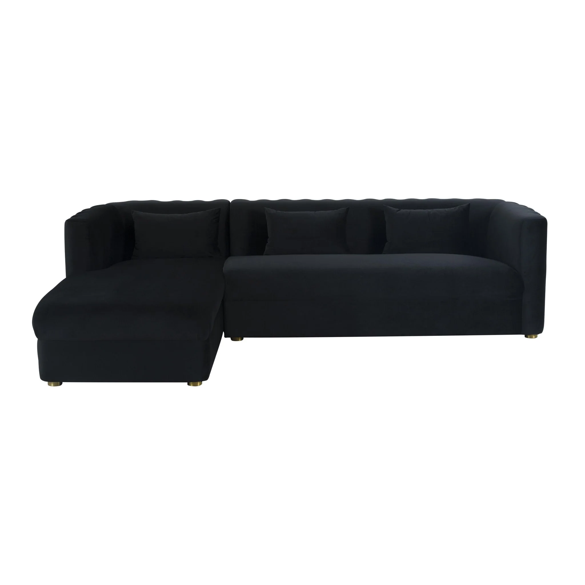 Callie Black Velvet Sectional - LAF - Image 4